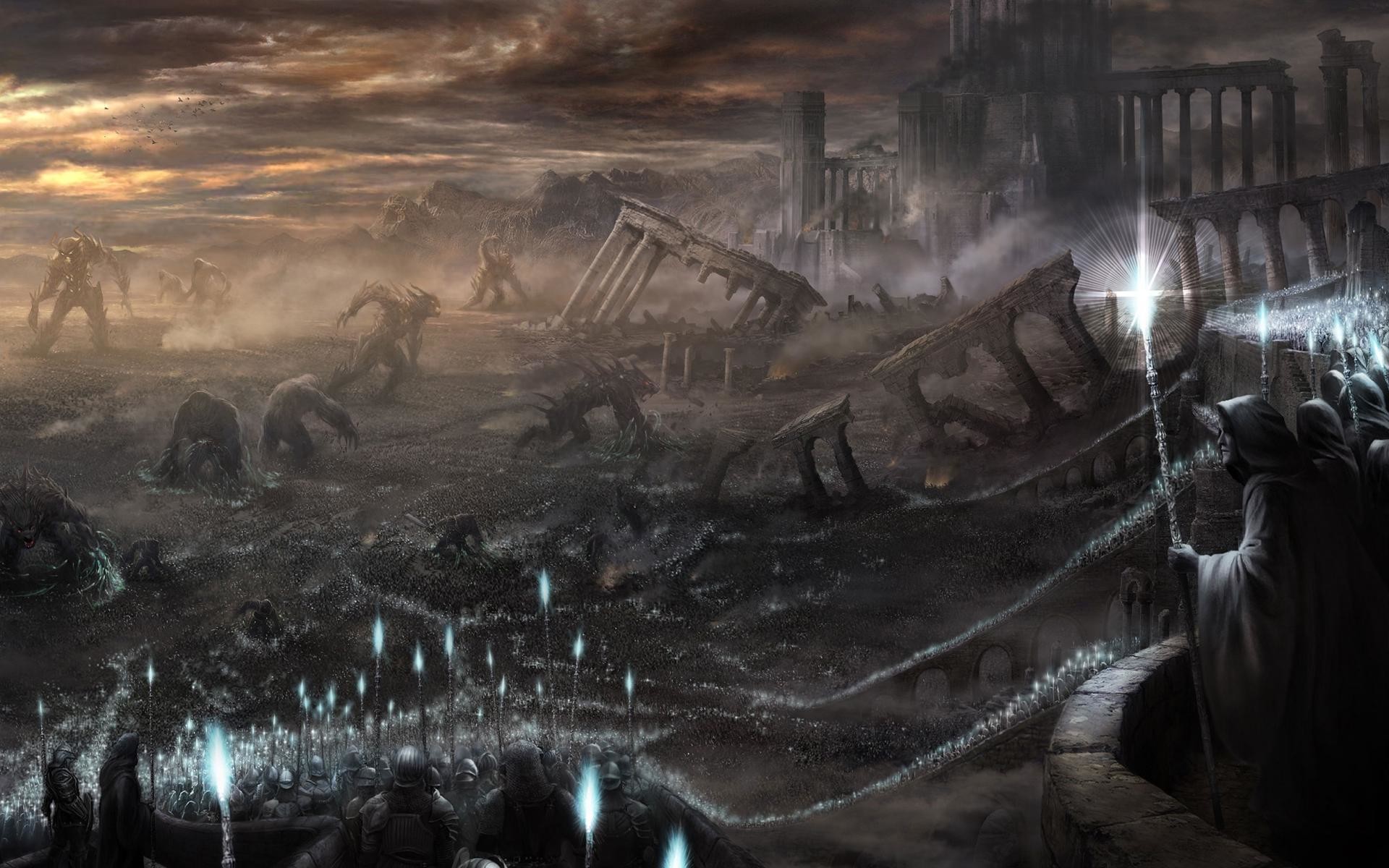 1920x1200  px apocalypse apocalyptic ART battle creatures dark decay demon  039 s destruction evil fantasy fire