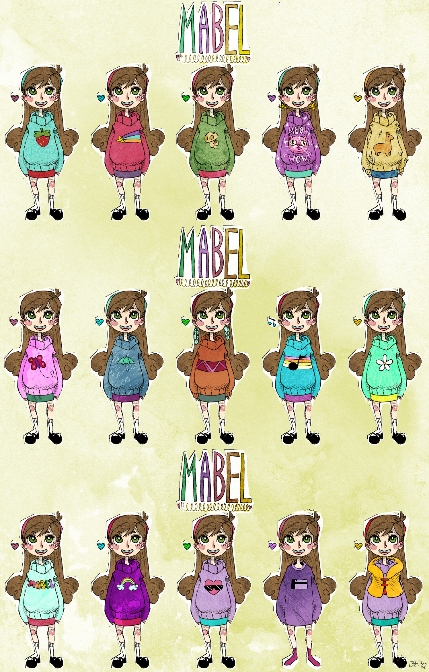 1496x2343 Tags: Anime, Jesscookie, Gravity Falls, Mabel Pines, Floppy Disk, Daisy
