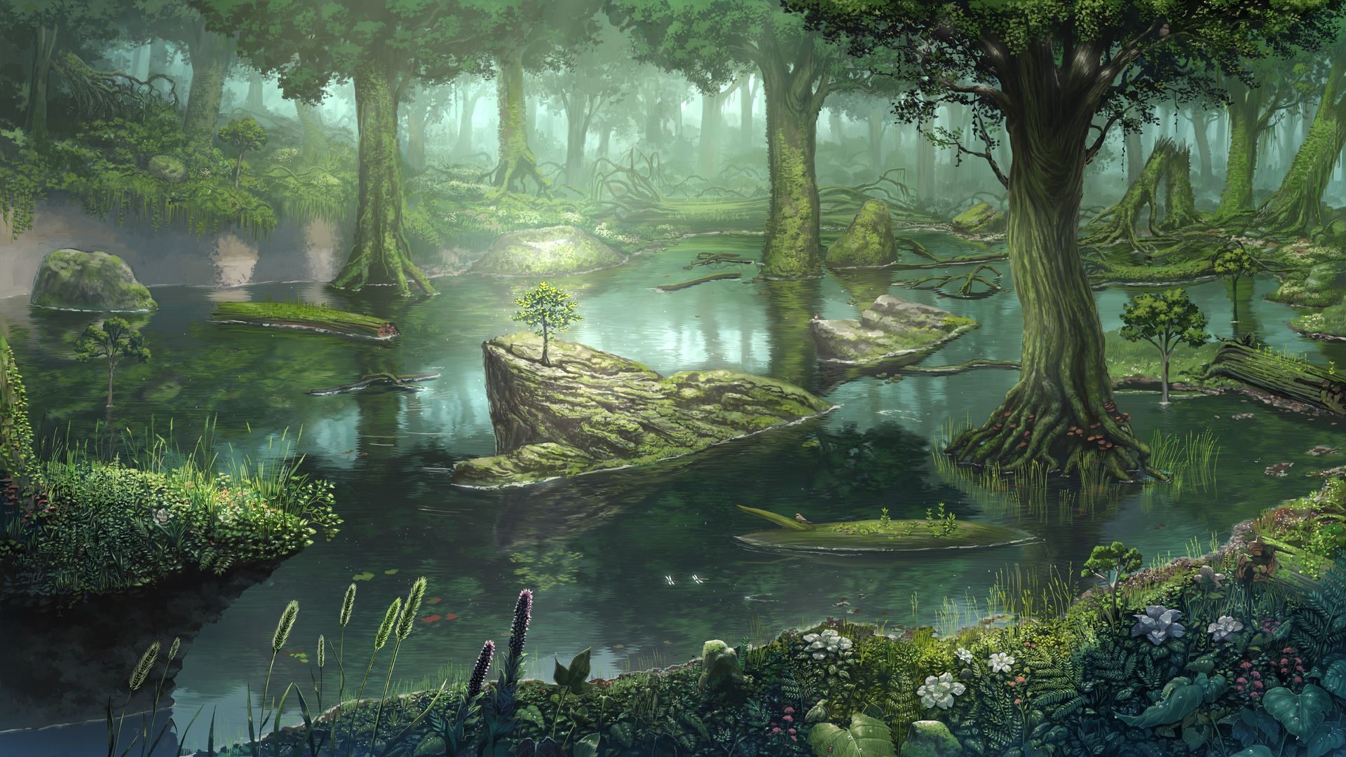 1920x1080 Awesome Fantasy Forest Images & Wallpapers Clematis Bowden