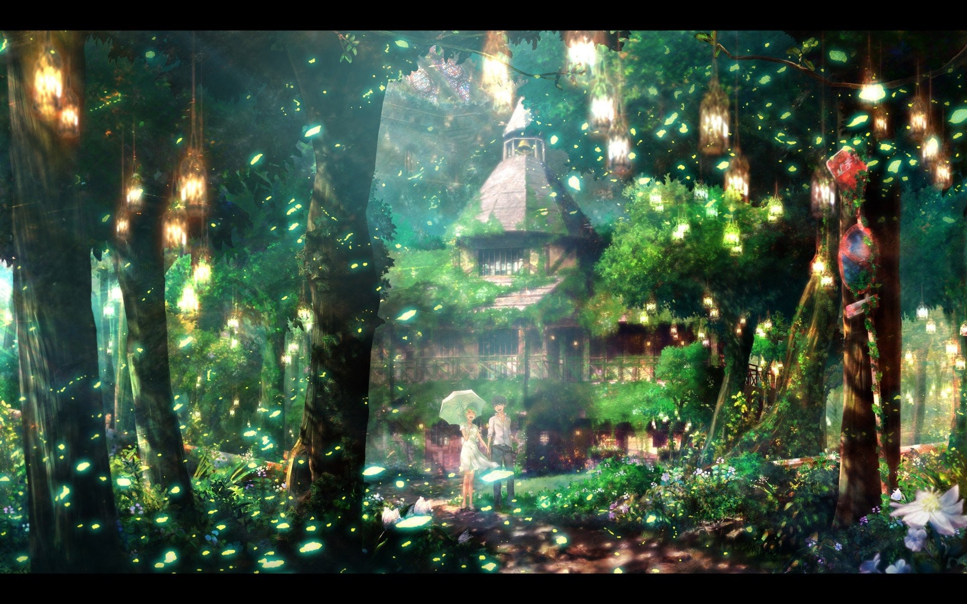 House Green Anime Background Wallpapers  Anime Wallpaper 4k