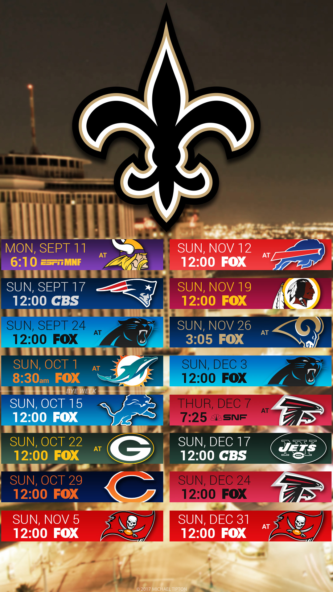 1080x1920 New Orleans Saints 2017 schedule turf logo wallpaper free iphone 5, 6, 7,  ...