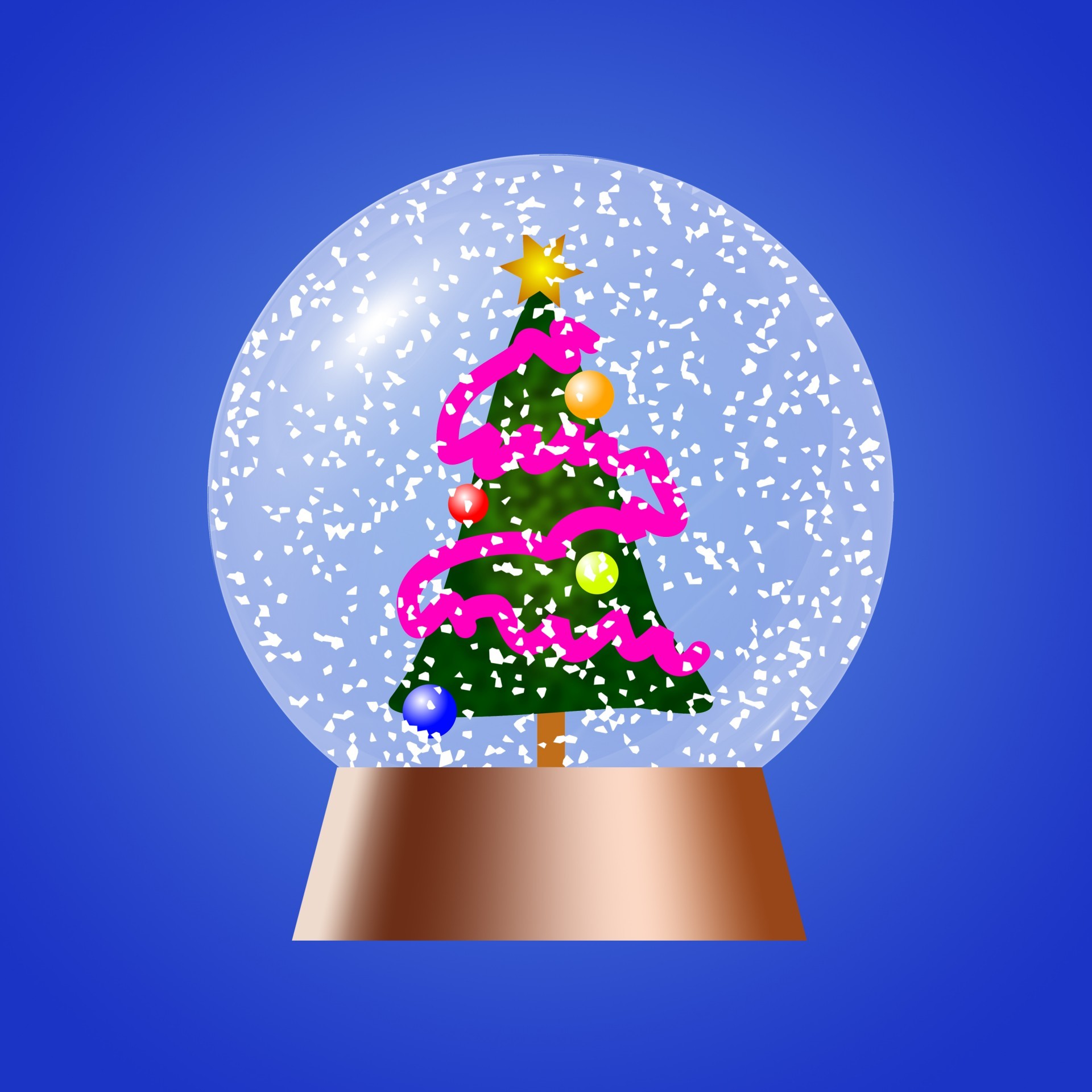 1920x1920 Christmas Tree Snow Globe