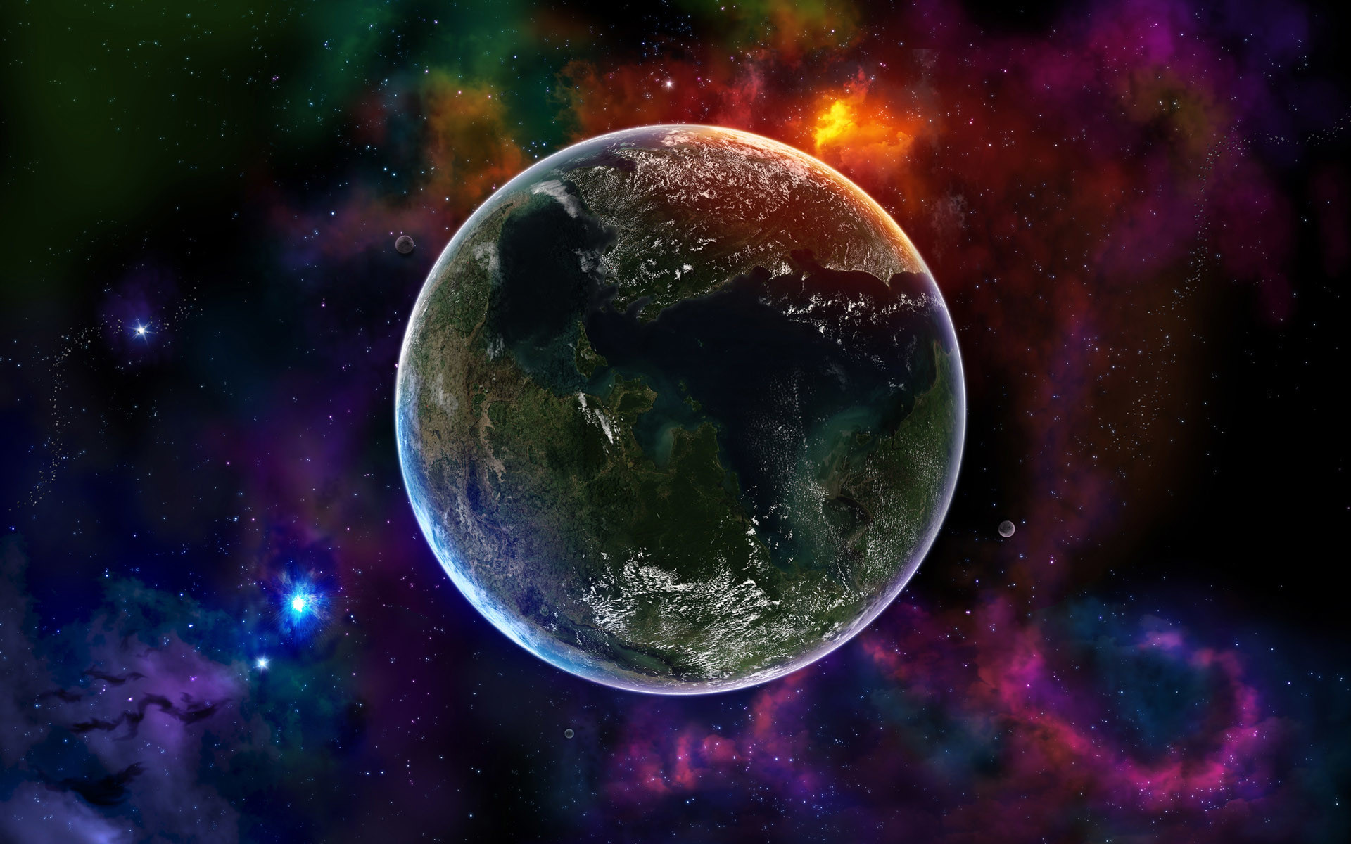 1920x1200 Cool 3D Desktop | small planet in the vast space wallpapers and images -  wallpapers .