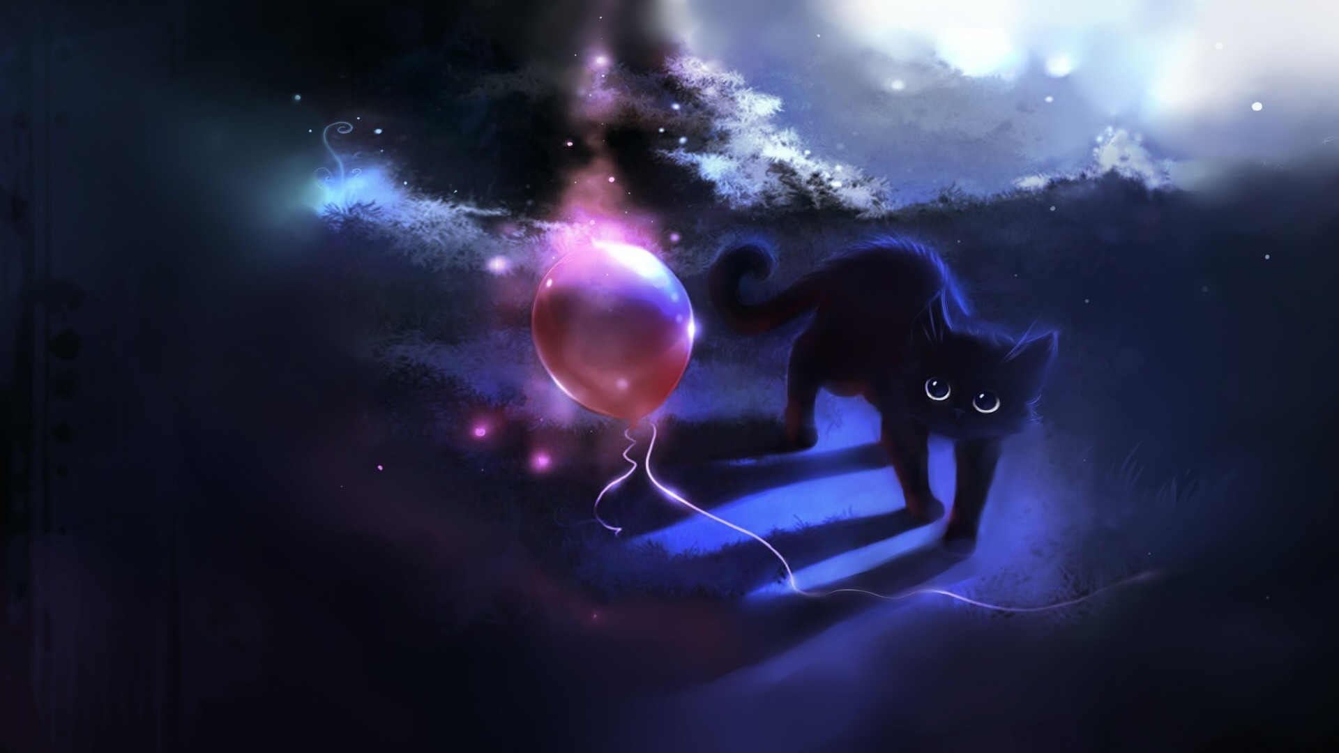 1920x1080 Cat and Balloon
