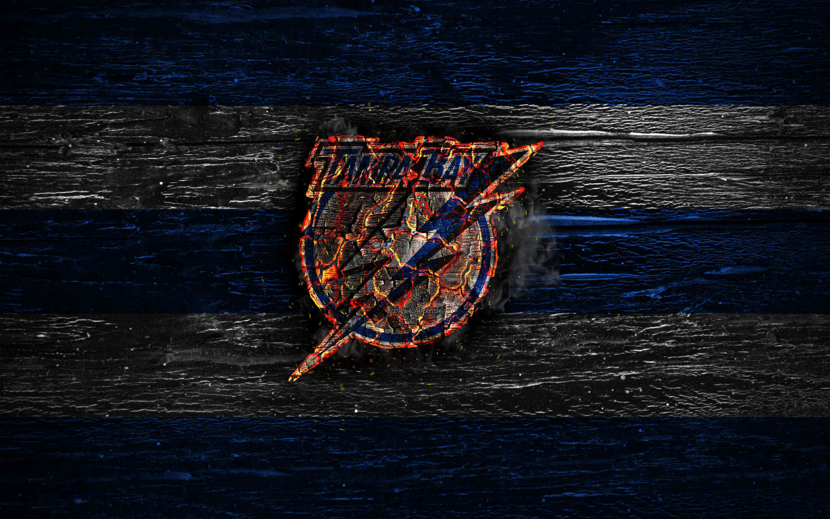 2880x1800 Tampa Bay Lightning, fire logo, NHL, blue and white lines, american hockey