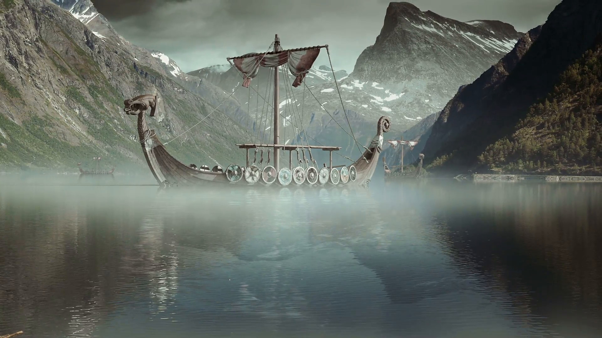 1920x1080 Viking Ships on nordic sea, Epic FullHD VisualFX shot Stock Video Footage -  VideoBlocks