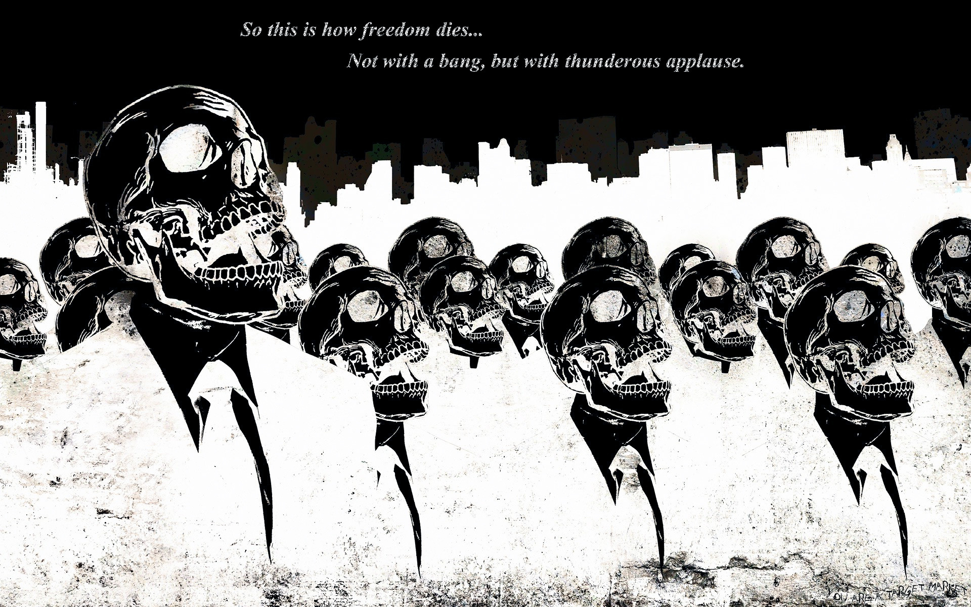 1920x1200 OBEY REBEL THROUGH OBEDIENCE anarchy dark horror political skulls crowd  wallpaper