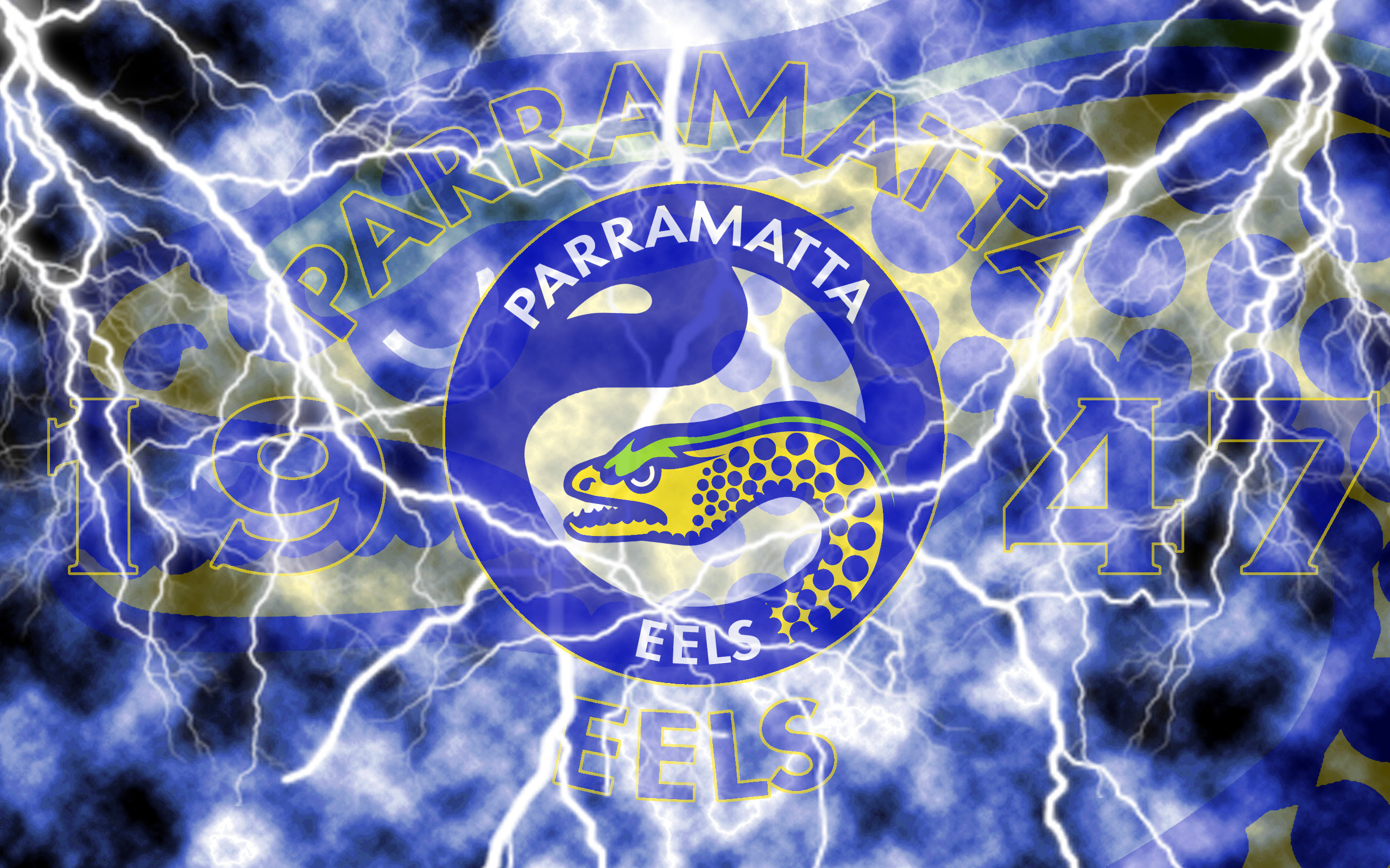 2560x1600 Parramatta Eels Lightning Wallpaper (Version 1) by Sunnyboiiii
