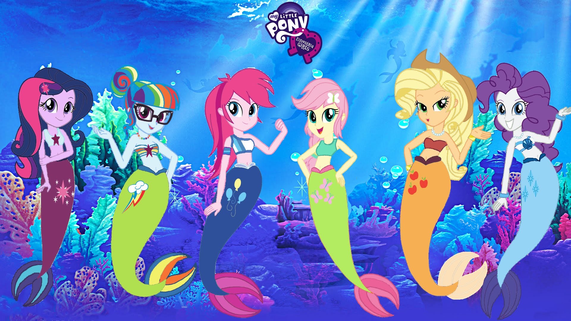 1920x1080 MY LITTLE PONY Equestria Girls Transforms Into MERMAIDS | Mane 6 Color Swap  Coloring Videos For Kids - YouTube