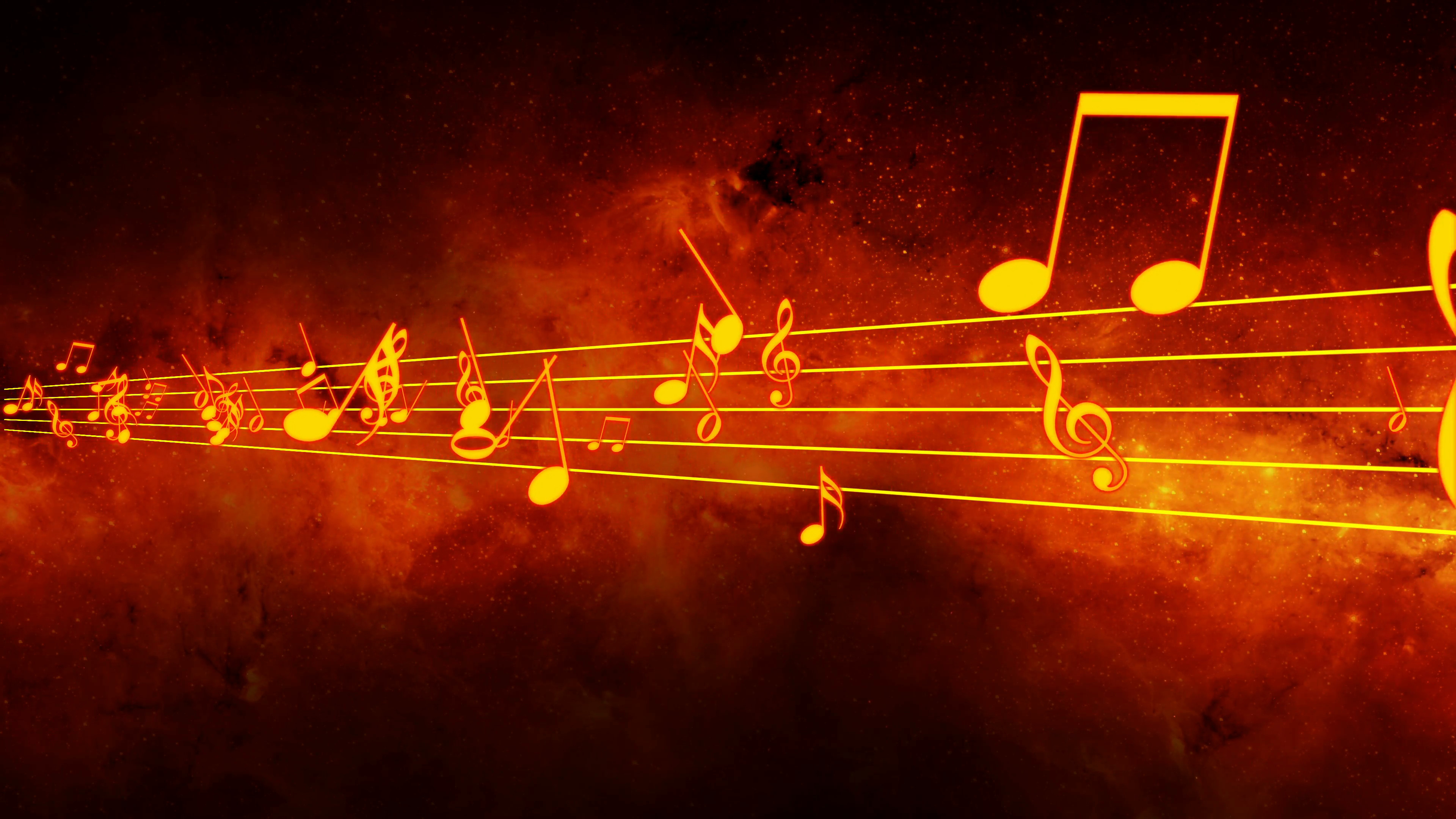 3840x2160 Animated background with musical notes, Music notes flowing, flying stream  of Music Notes Motion Background - VideoBlocks