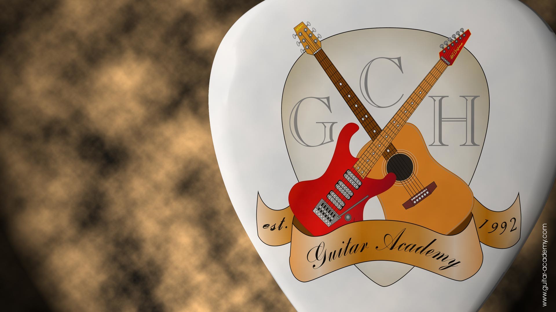 1920x1080 Guitar wallpaper, GCH Guitar Academy 3D logo