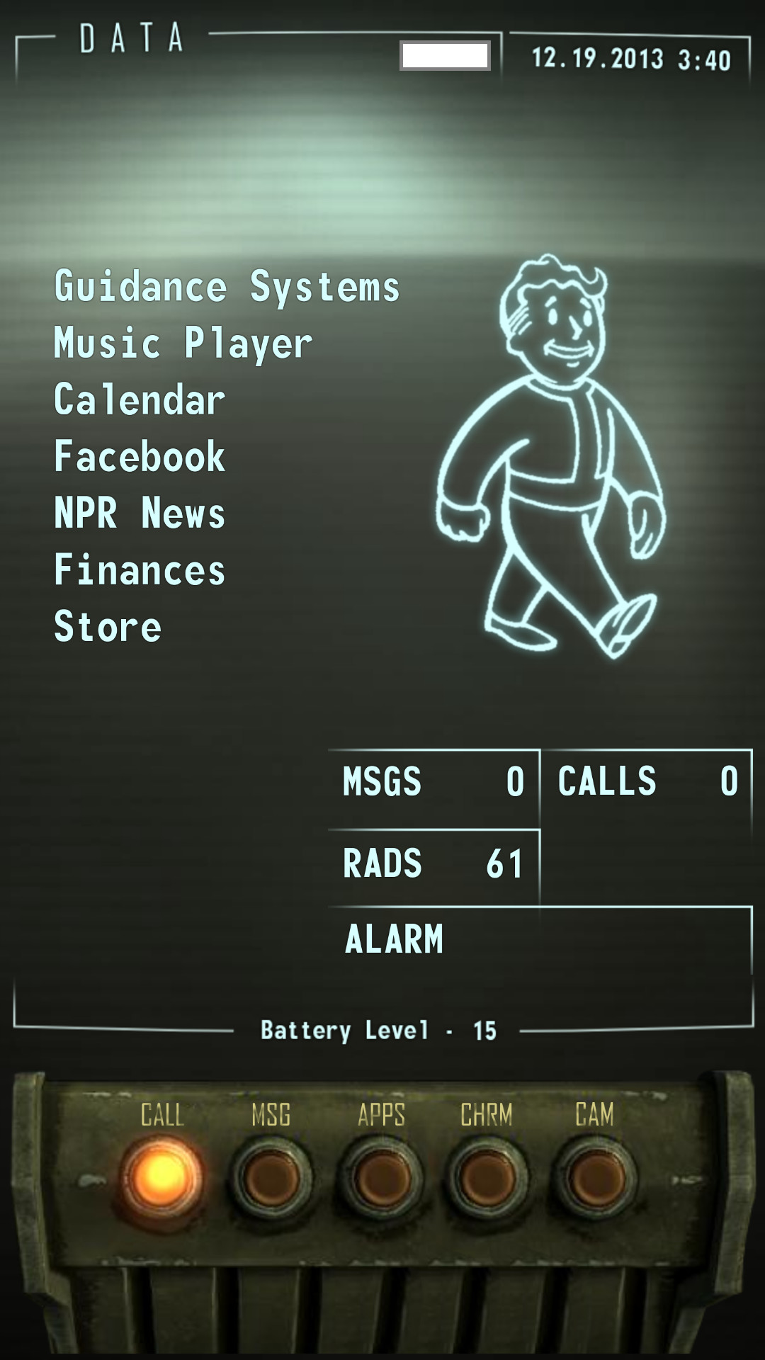 1080x1920 Smartphone Pipboy Skin (Fallout)