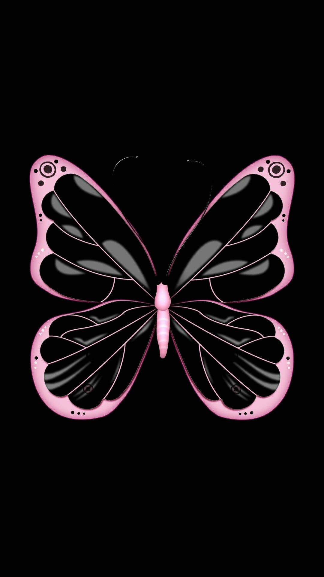 1080x1920 Black & Pink Butterfly