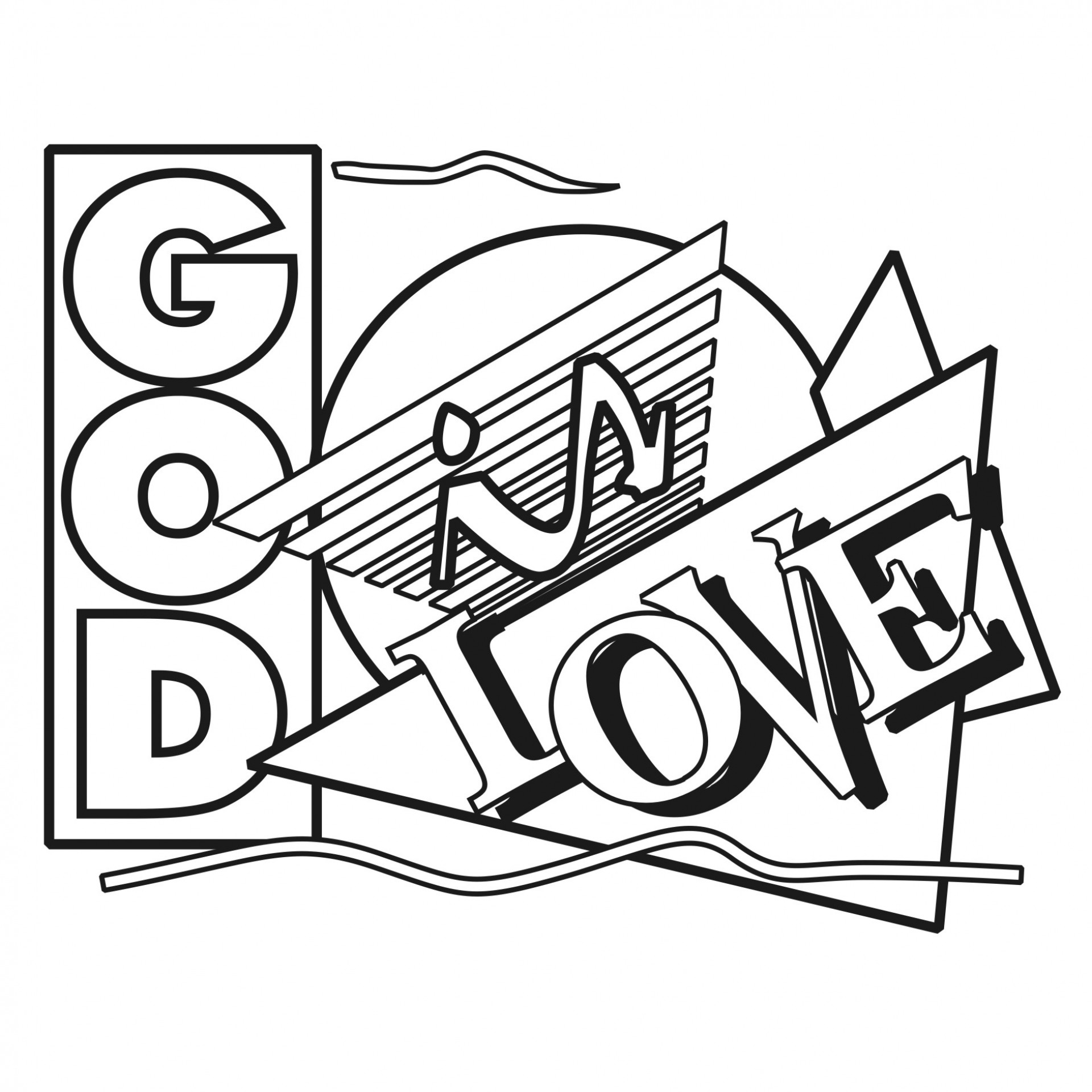 1920x1920 God Is Love Black And White Desktop Wallpapers HD