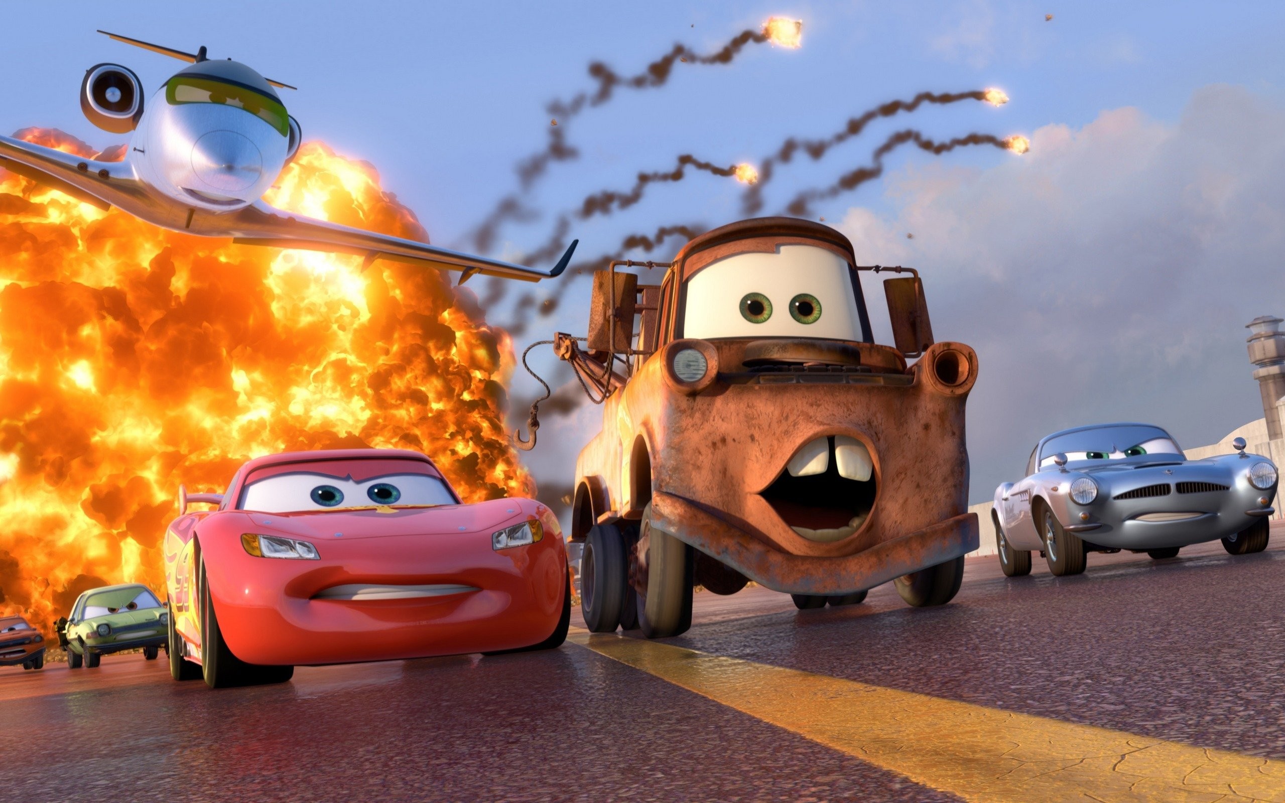 2560x1600 Lightning Mcqueen And Mater Wallpaper Animated Cars Disney Film