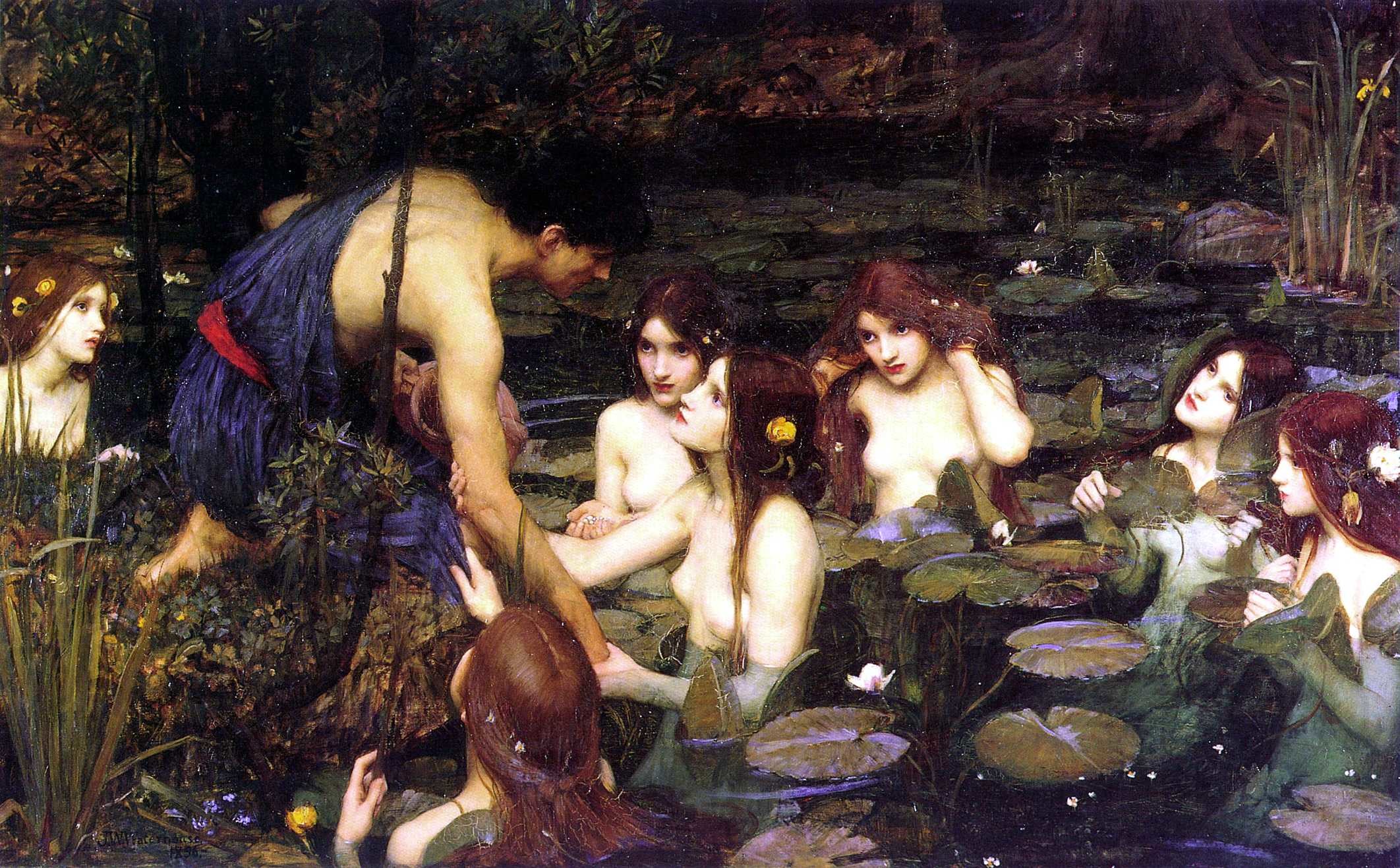 2124x1317 Hylas and the Nymphs by John William Waterhouse