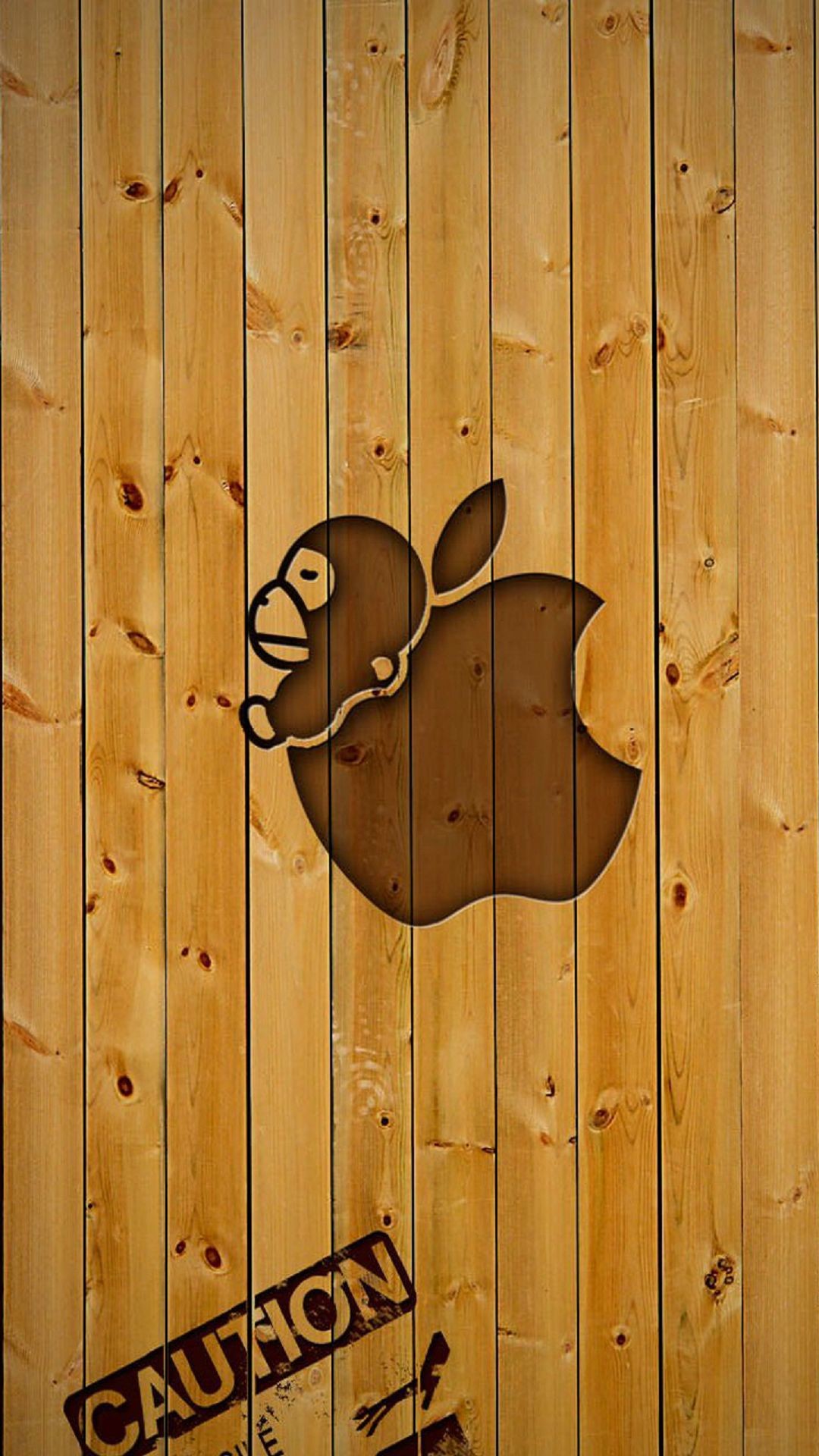 1080x1920 Creative Wood Apple Logo Android Wallpaper ...