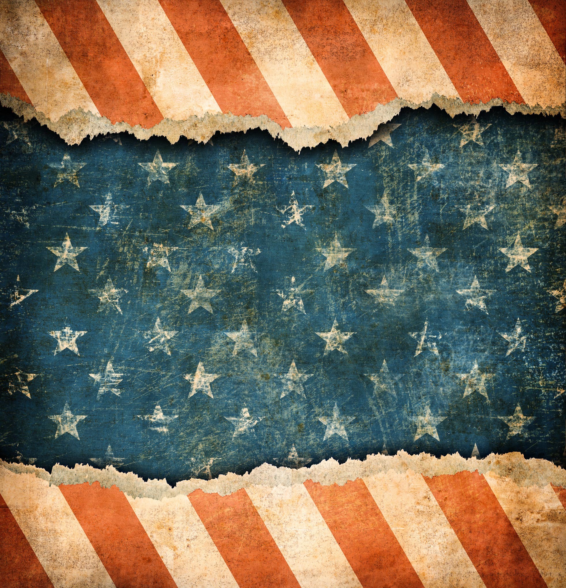 1963x2038 Grunge Ripped Paper USA Flag Pattern Vector