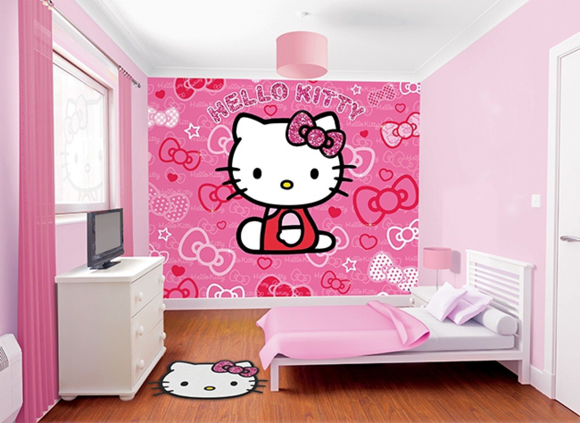 2000x1458 Modern Small Bedroom Inspiration For Children Girl Bedrooms Amusing Hello  Kitty Wallpaper Kids Girls In Decorating ...
