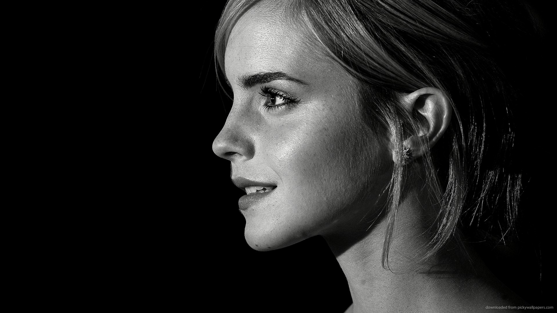 1920x1080 Emma Watson black and white profile for 