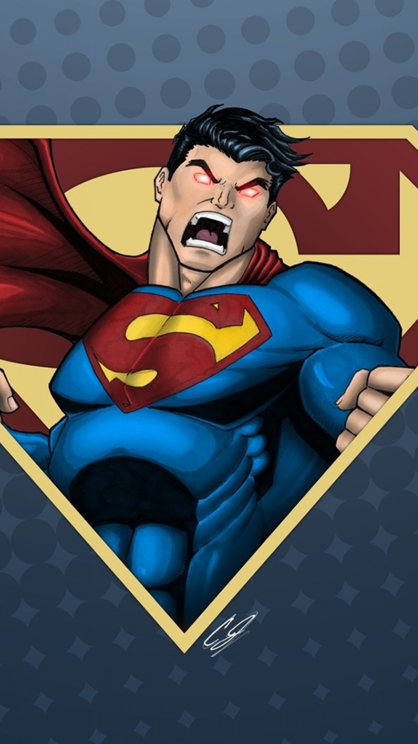 1440x2560 Preview wallpaper superman, drawing, emotions 