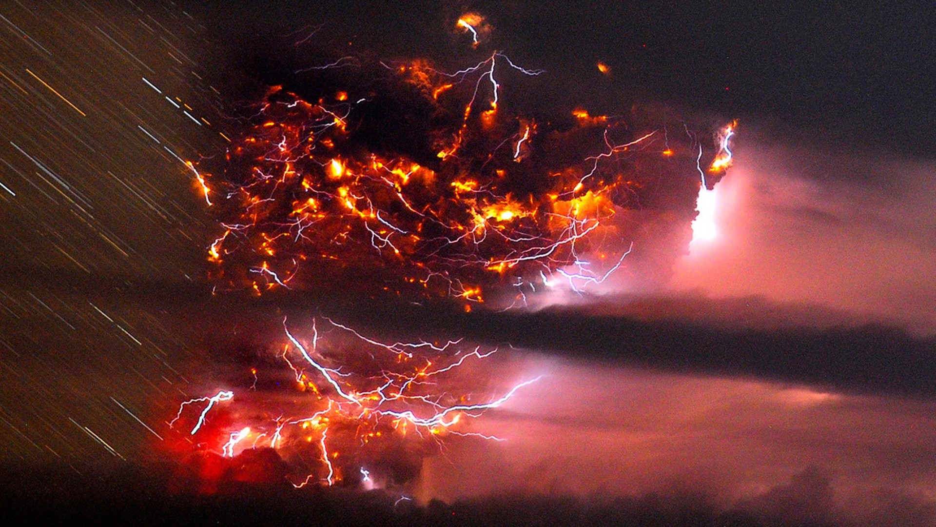 1920x1080 Lightning Storm Volcano. volcano eruption ...