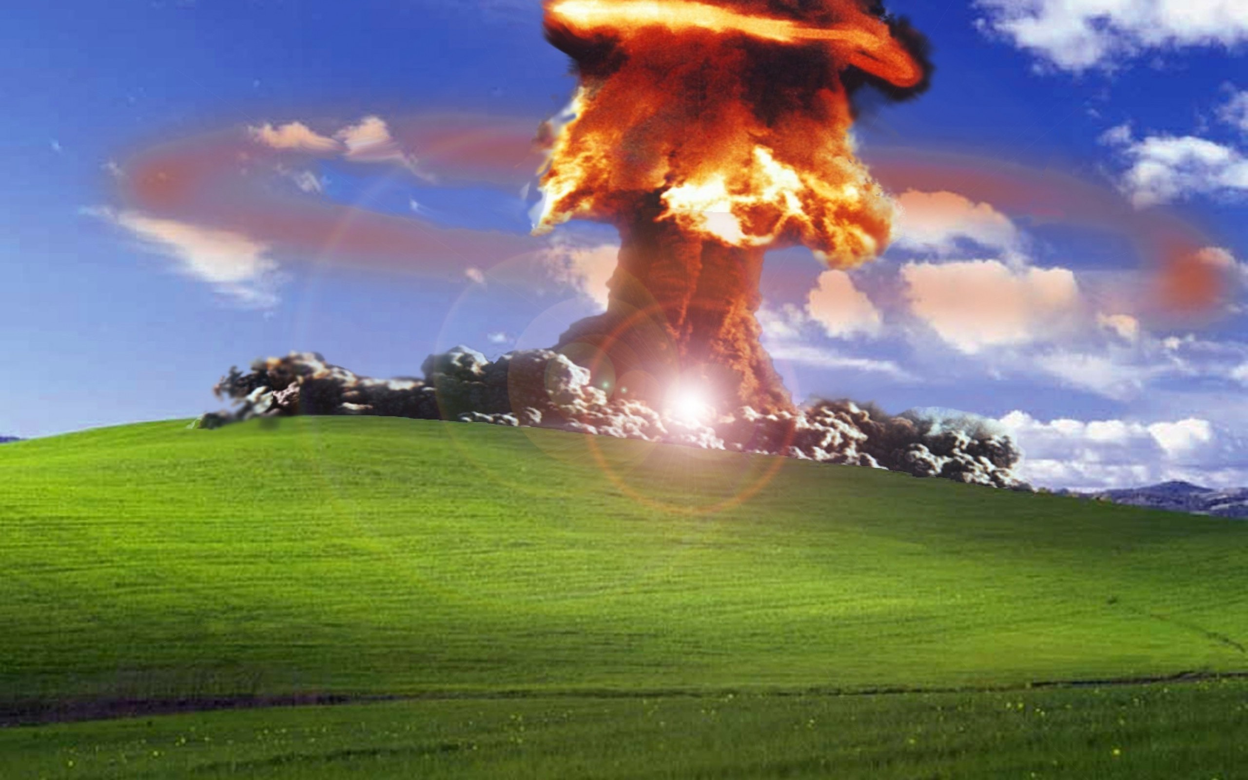 2560x1600 Bomben bliss Windows XP Microsoft Windows Atombombe nuke 1499x1125  Hintergrundbild