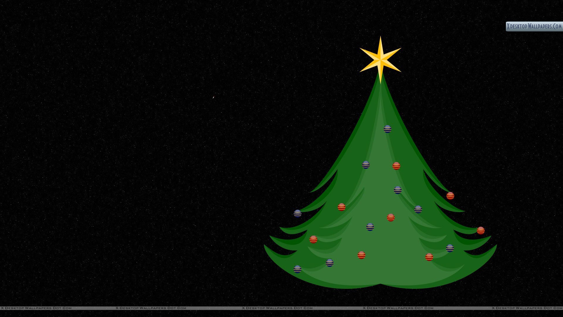 1920x1080 Christmas Tree With Black Background Wallpaper 