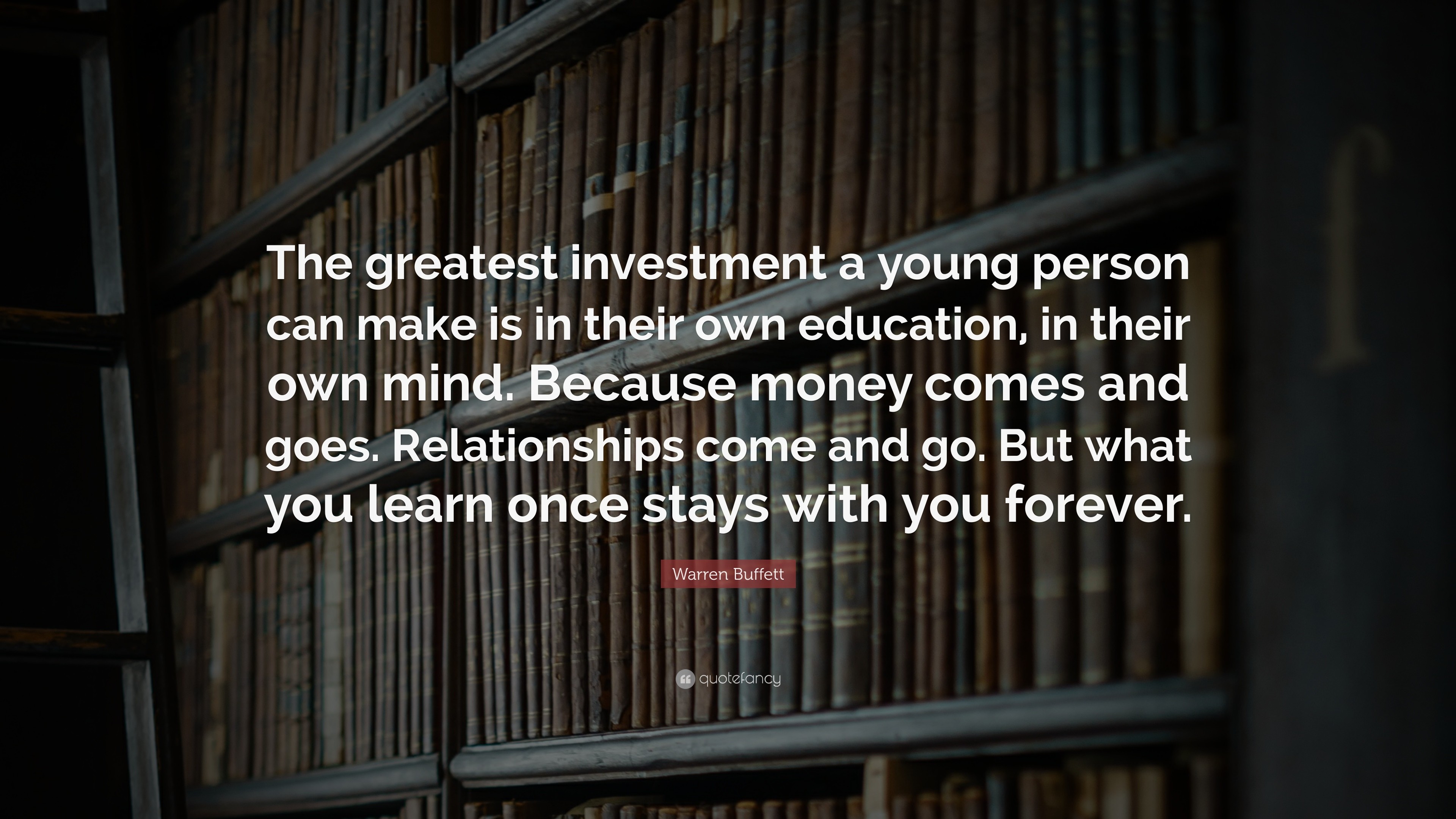 3840x2160 Mind Quotes: “The greatest investment a young person can make is in their  own