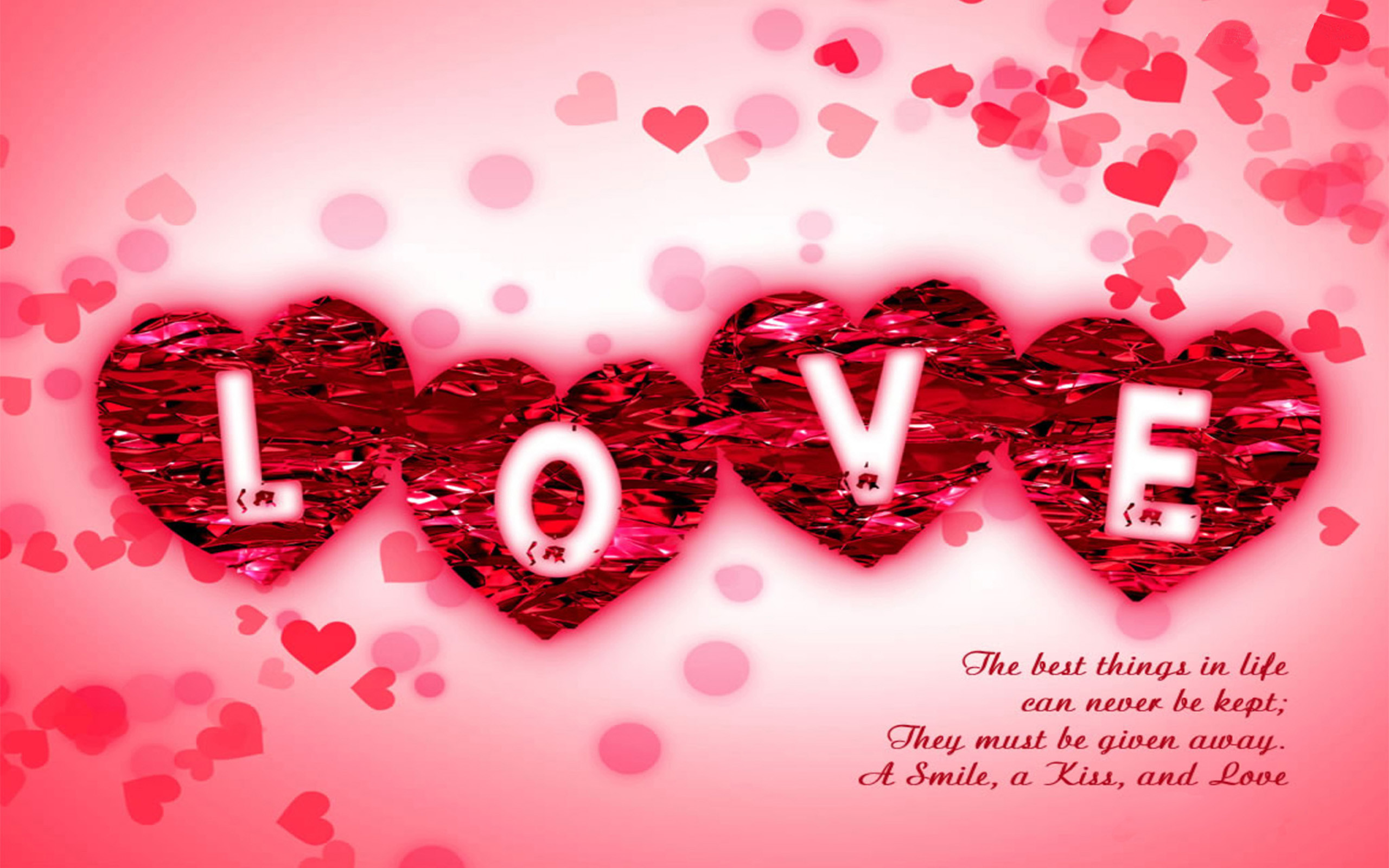 2560x1600 Love Message Pink Desktop Wallpaper-