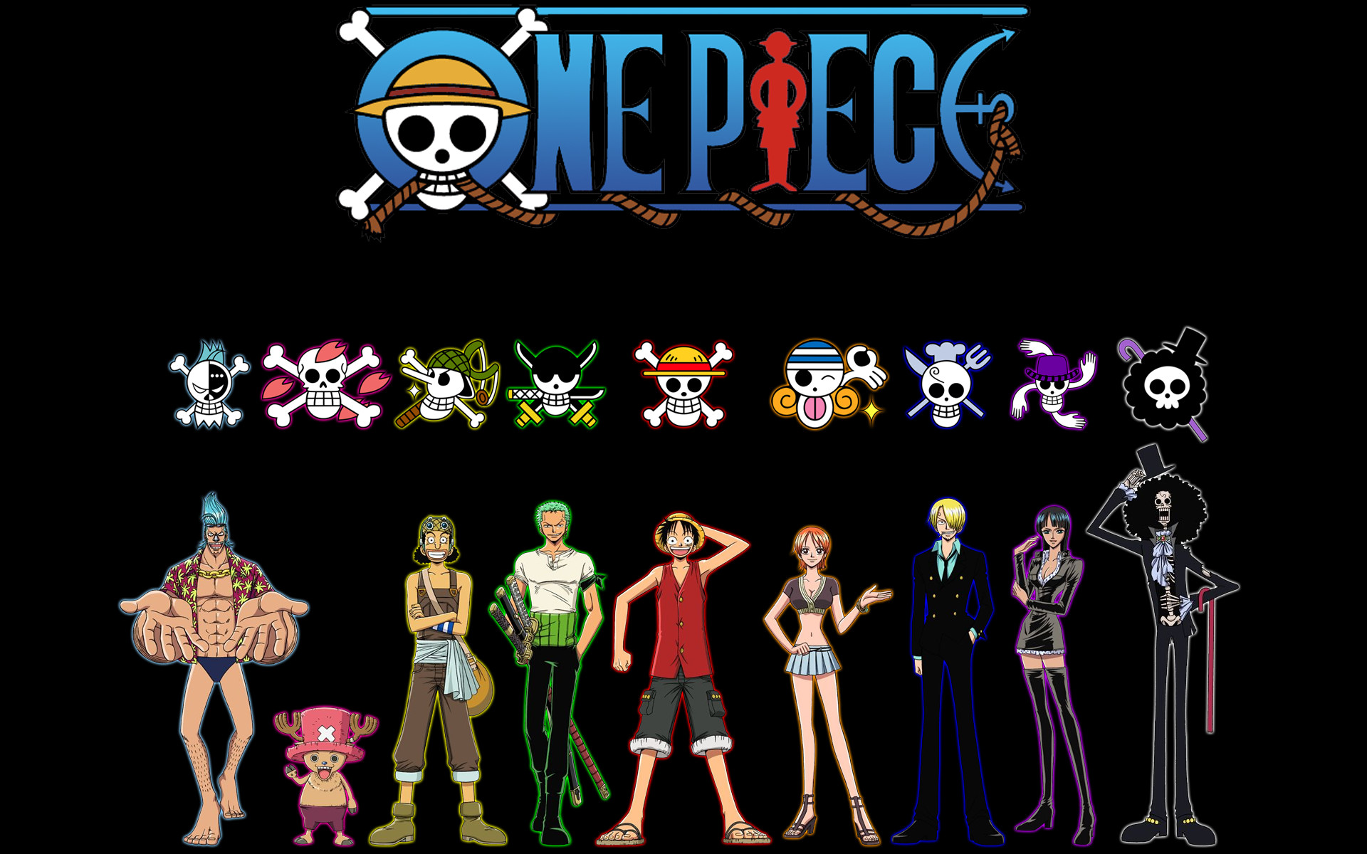 1920x1200 ... Attachment file for One Piece Wallpaper - All Straw Hat Pirates  Characters in Black Background ...
