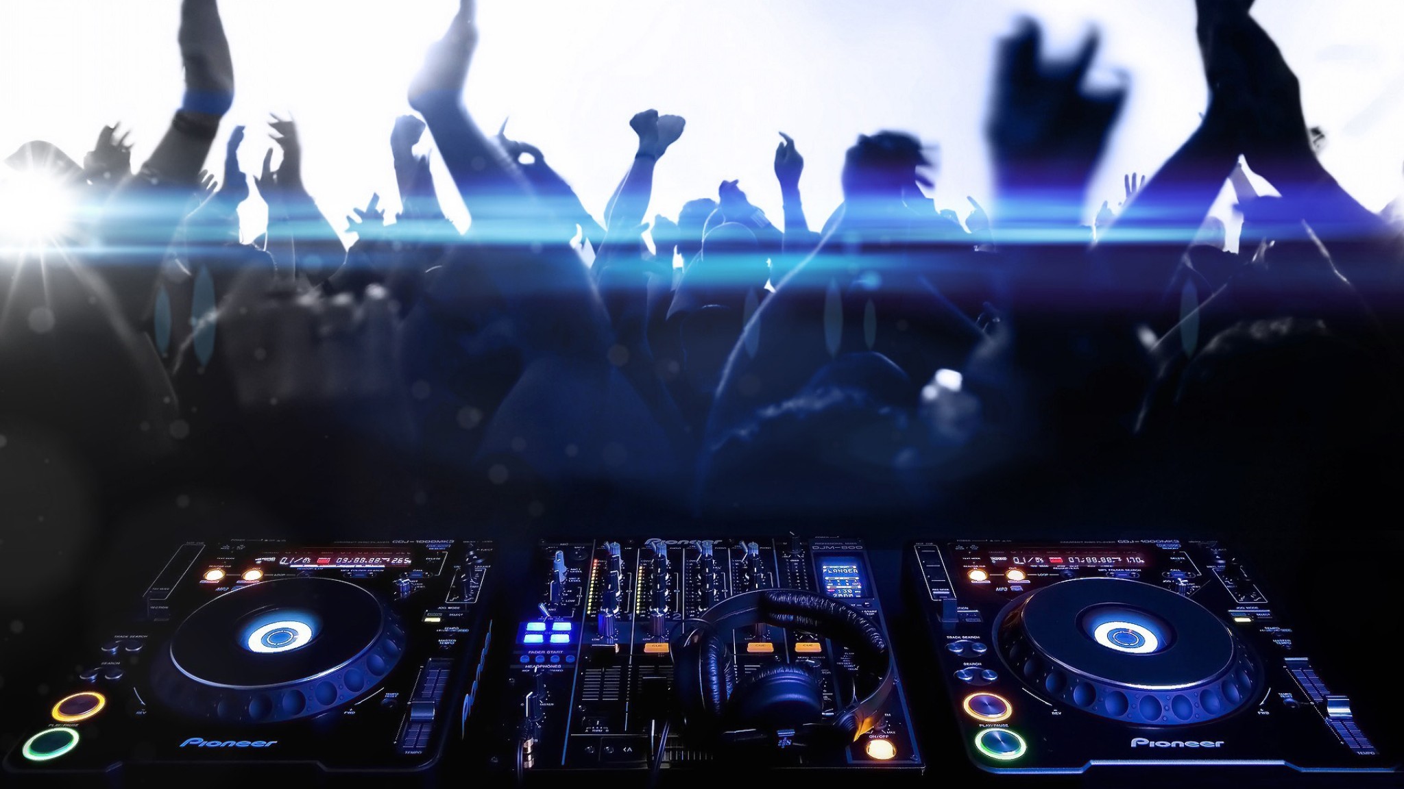 2048x1152 Music - DJ Music Headphones Dance Dancing People Wallpaper