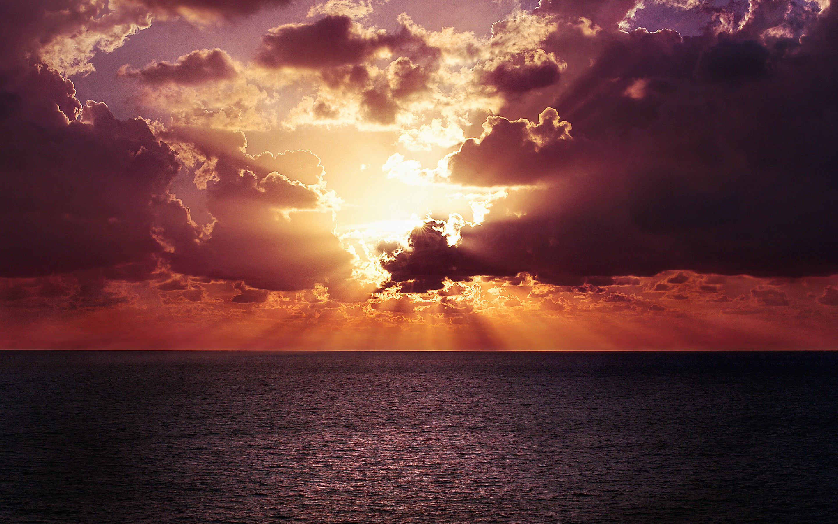 2880x1800 Tags: sunset Ocean Horizon