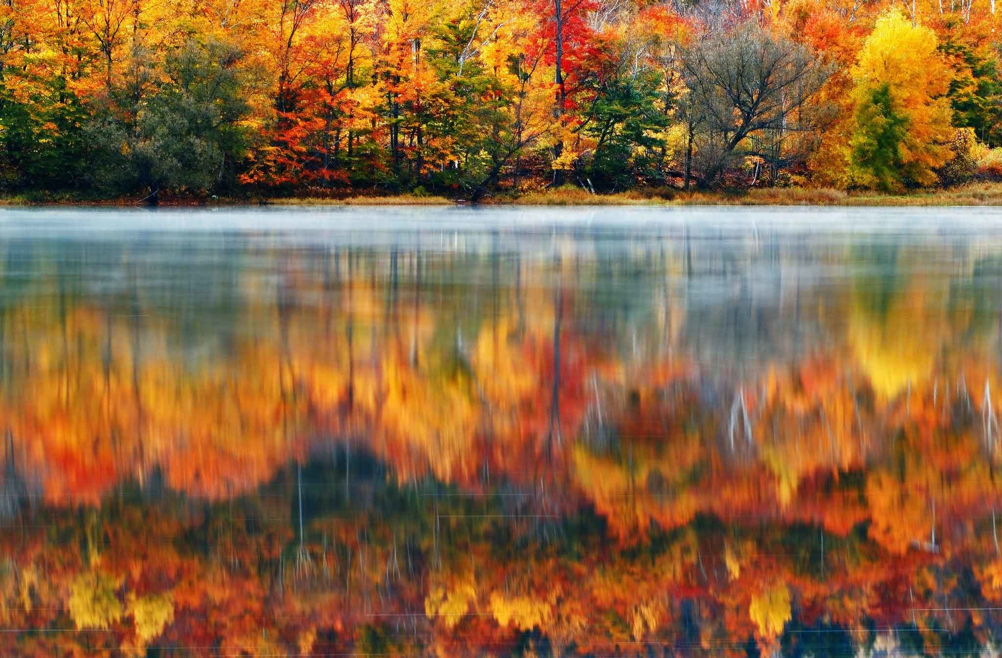 2048x1345 Lakes England Photography New Reflection Hampshire Wood Autumn Nature  Morning Trees Usa Fall Lake Paint Wallpaper Download For PC
