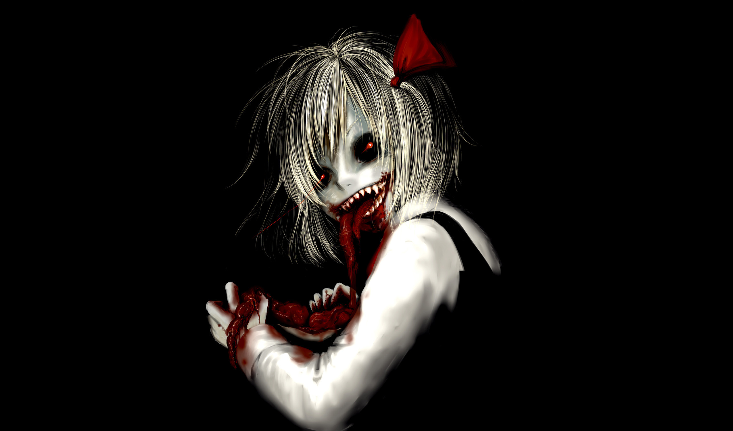 2550x1500 Dark Horror Anime Macabre Blood Guts Evil Girl Best Wallpapers .