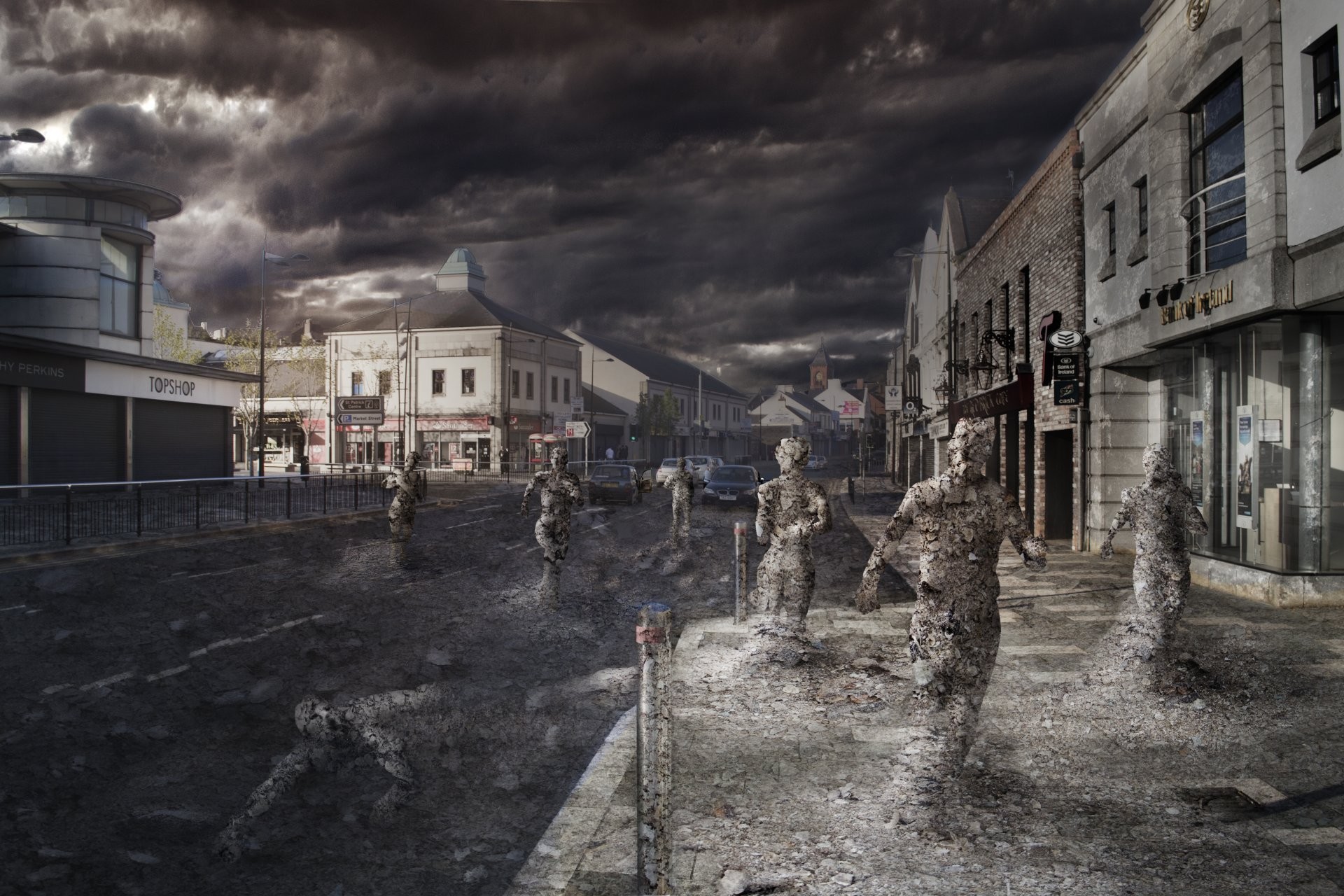 1920x1280 town art people ash wasteland clouds end of the world