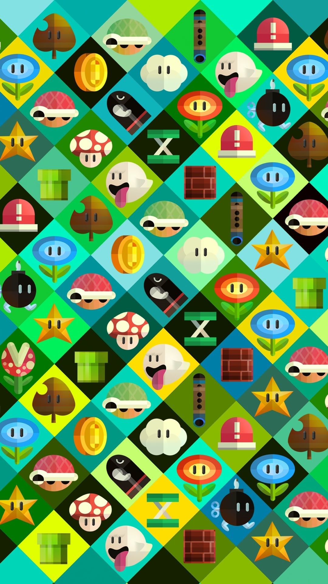 1080x1920 [iPhone wallpaper] Super Mario characters