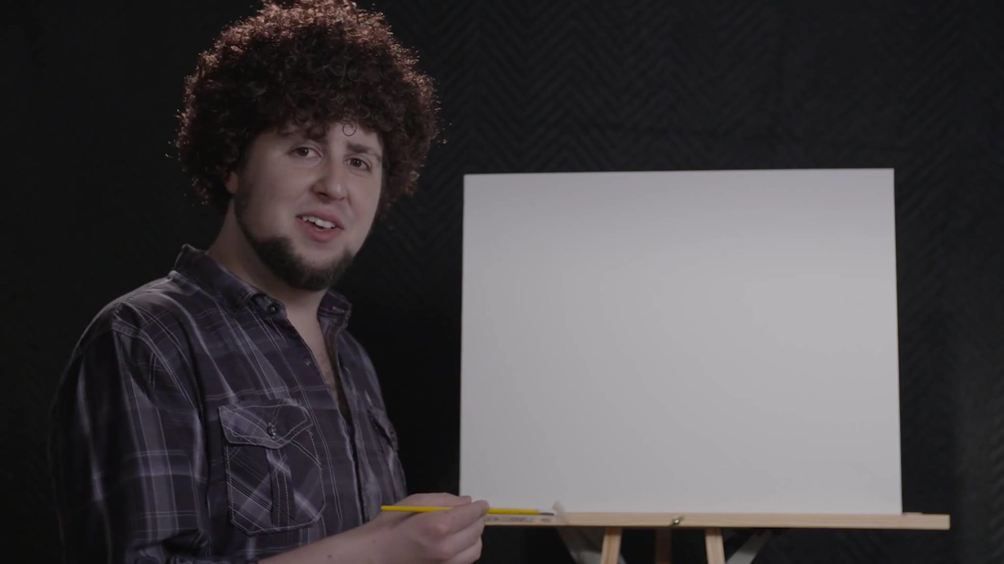 2048x1152 Image ContentPsBattle: JonTron dressed up as Bob Ross with an empty canvass  ...