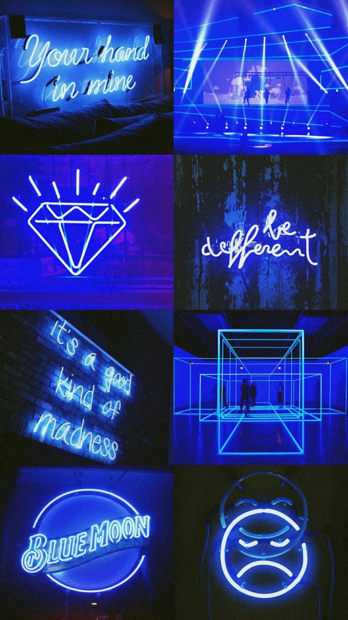 1152x2048 Aesthetic Collage, Aesthetic Colors, Neon Wallpaper, Blue Wallpapers,  Tumblr Wallpaper, Iphone