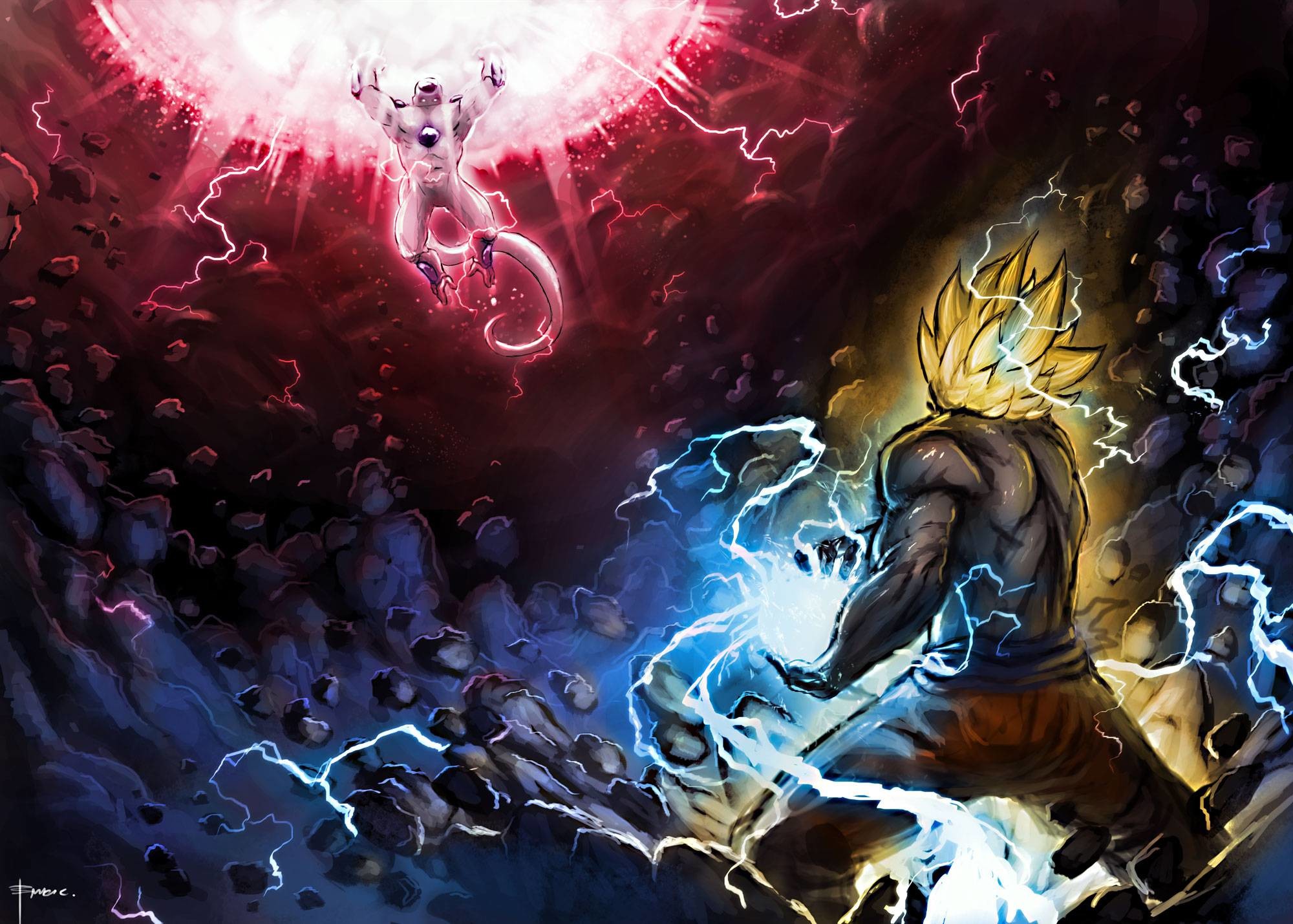 2000x1429 Goku vs Frieza - DragonBall z Wallpaper