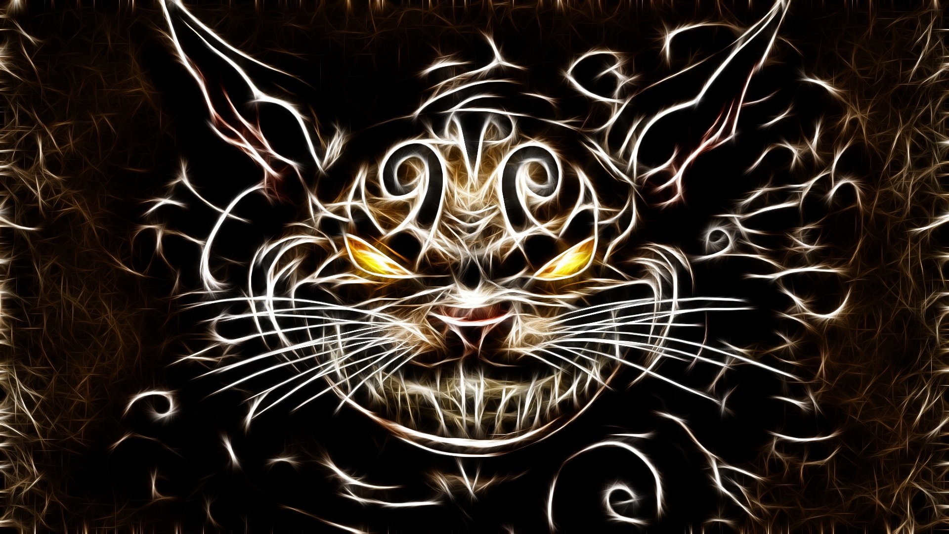 1920x1080 cats Fractalius Cheshire Cat American McGees Alice wallpaper .