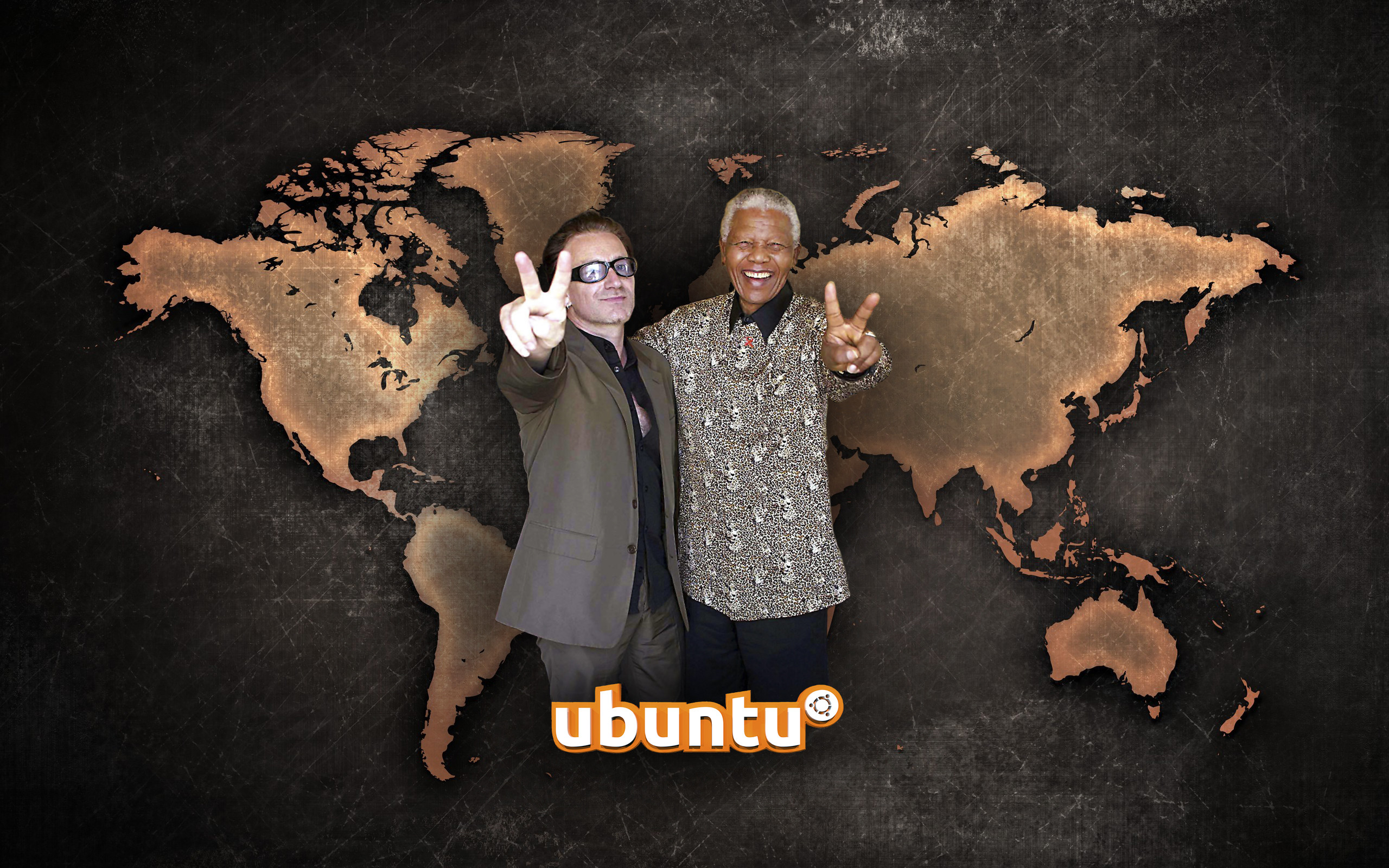 2560x1600 ... U2 and Nelson Mandela, wallpaper for Ubuntu by WalentyWalewski