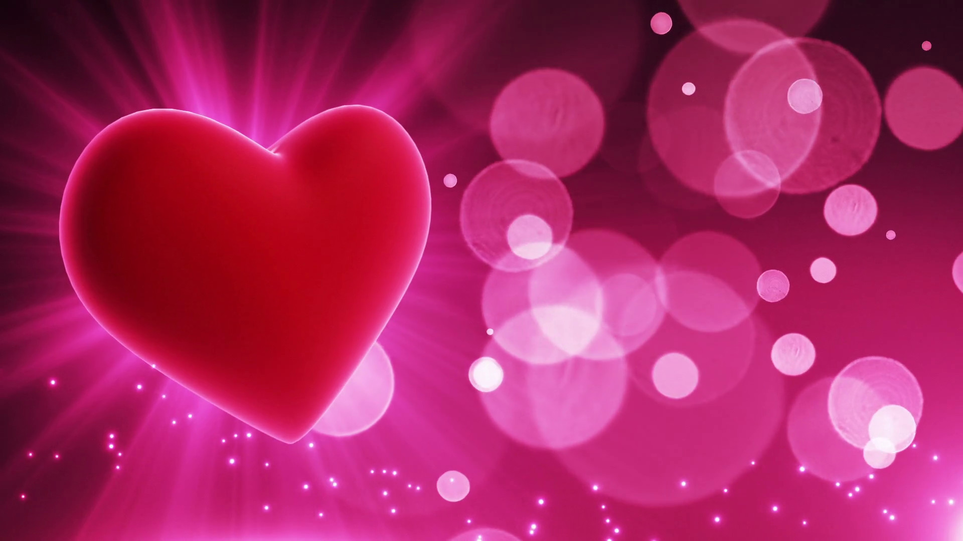 1920x1080 Beating Heart Party Themed Loopable Motion Background with Glowing  Particles and Bokeh Pink Magenta | Happy Anniversary Wishes Backdrop |  Wishing Happy ...