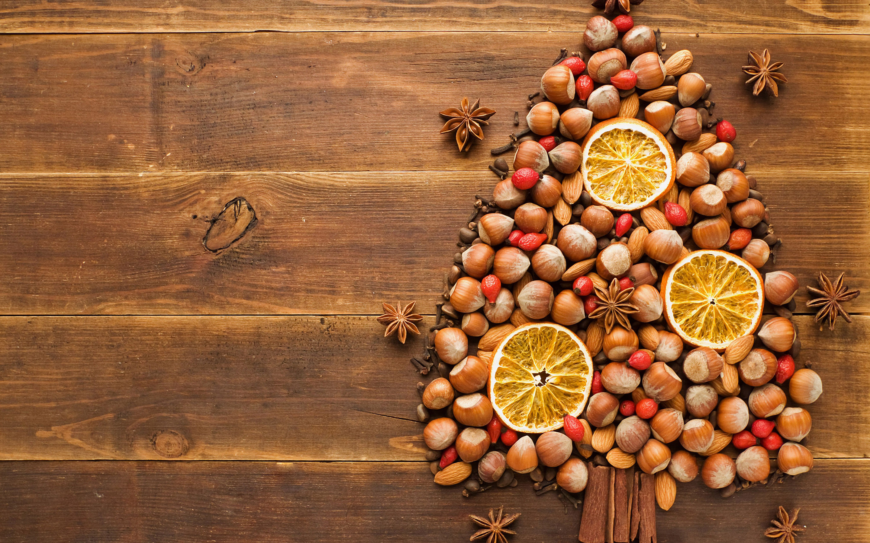 2880x1800 ... Health quote; Christmas tree made of healthy treats
