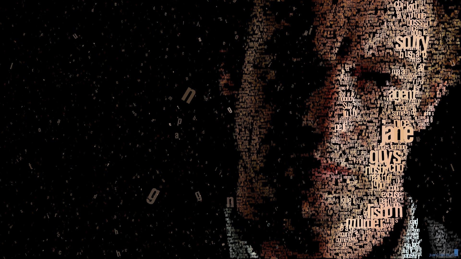 1920x1080 Patrick Jane, The Mentalist, Typographic Portraits, Typography Wallpapers  HD / Desktop and Mobile Backgrounds