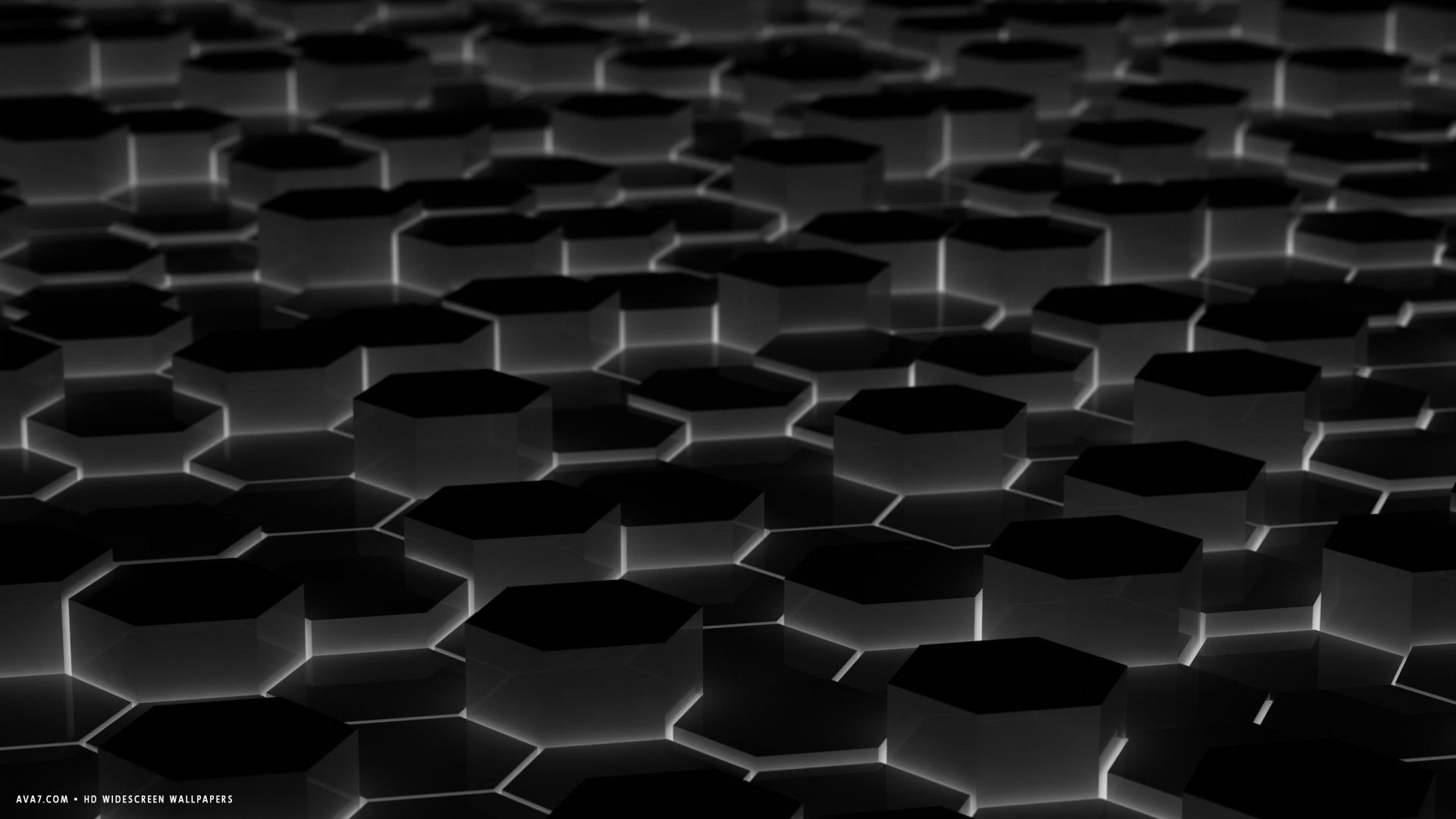 1920x1080 3d black hexagon cells perspective hd widescreen wallpaper