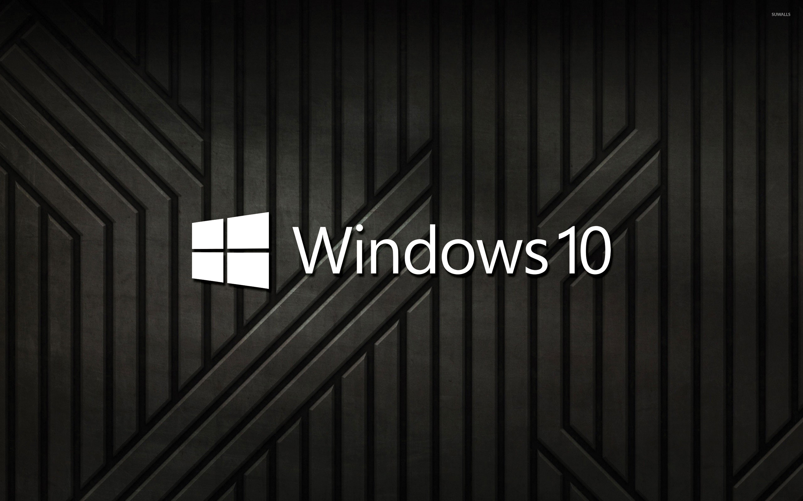 2560x1600 Windows 10 text logo on black metal stripes wallpaper  jpg