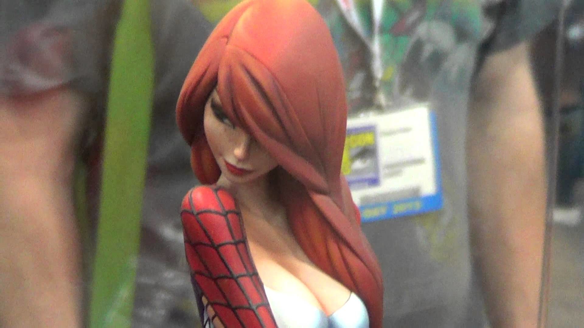 1920x1080 Spider-Man, Gwen Stacy, and Mary Jane J. Scott Campbell Sideshow  Collectibles Statues at SDCC 2013 - YouTube