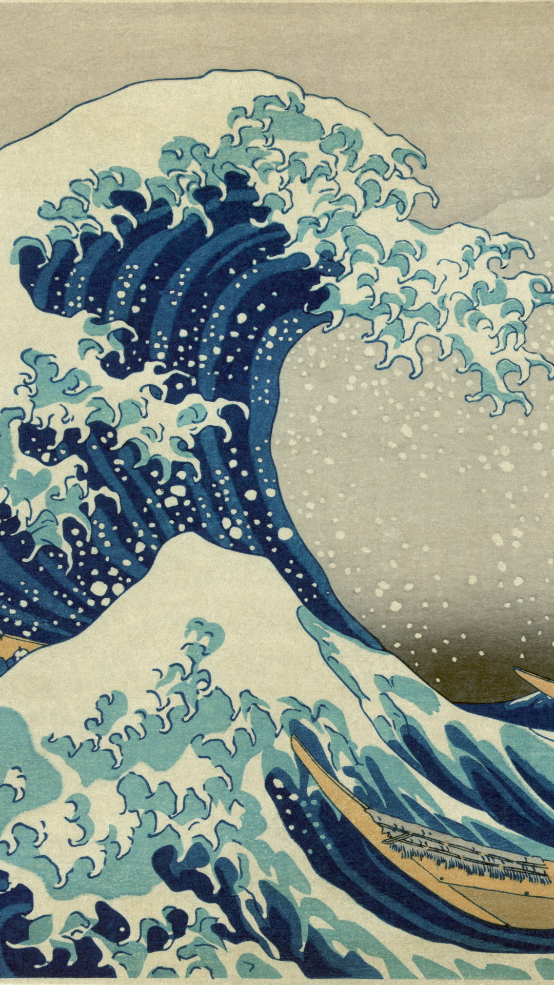 1080x1920 Art The Great Wave off Kanagawa Blue