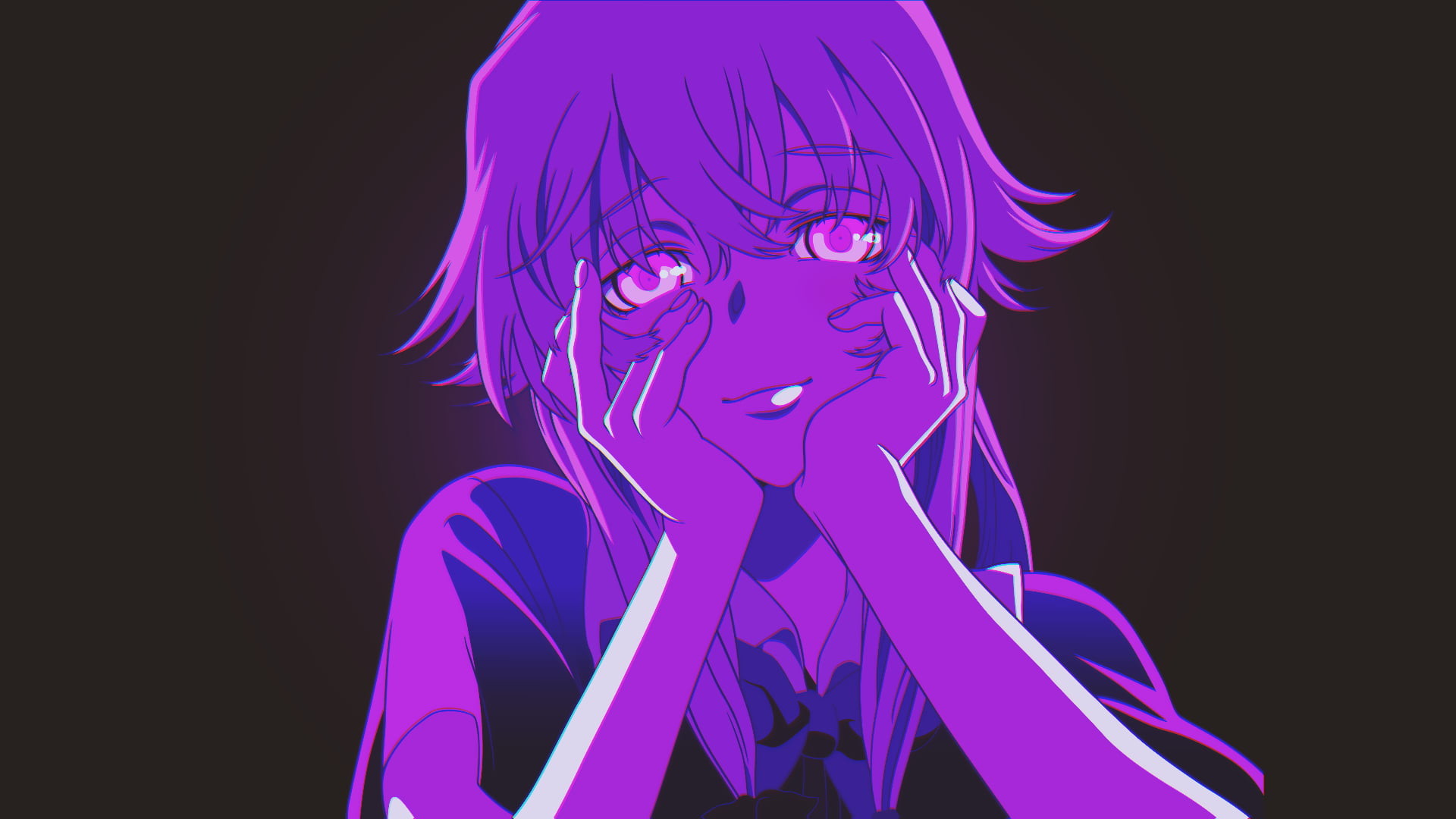 1920x1080 purple haired anime character, Mirai Nikki, Gasai Yuno HD wallpaper